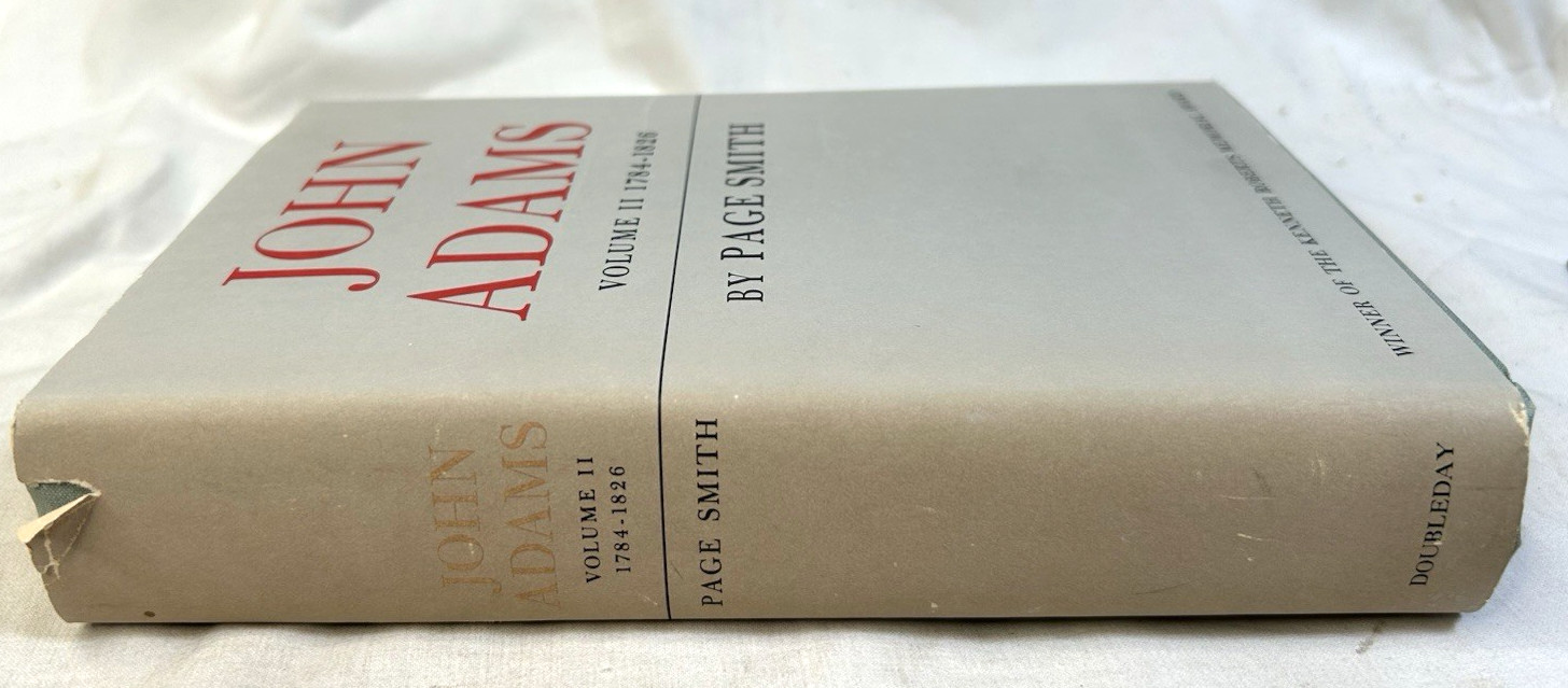 John Adams by Page Smith Vols 1 & 2 HC DJ 1962 Slipcase Biography BOMC