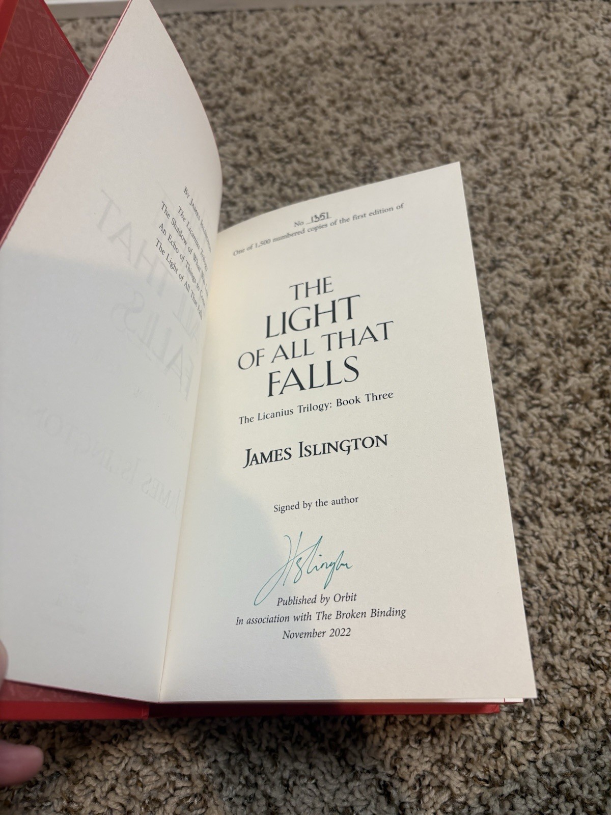 The Licanius Trilogy Hardcover Broken Binding Signed Edition By James Islington