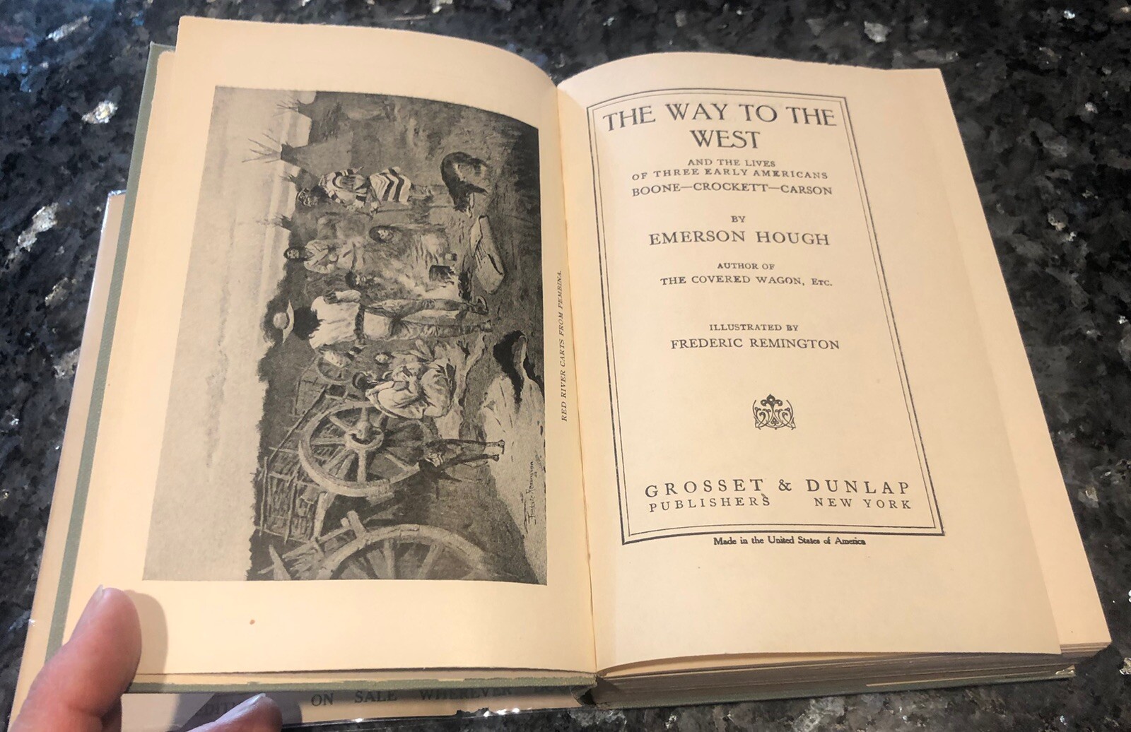 WAY TO THE WEST/EMERSON HOUGH, deluxe edition, 1922, VG+ book, Crockett, Boone