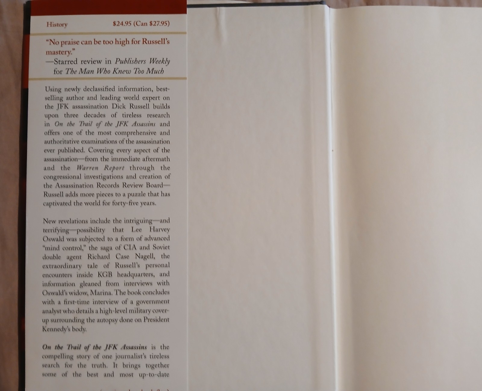 HARDBACK ON THE TRAIL OF THE JFK ASSASSINS FINE/VERY GOOD DICK RUSSELL SKYHORSE