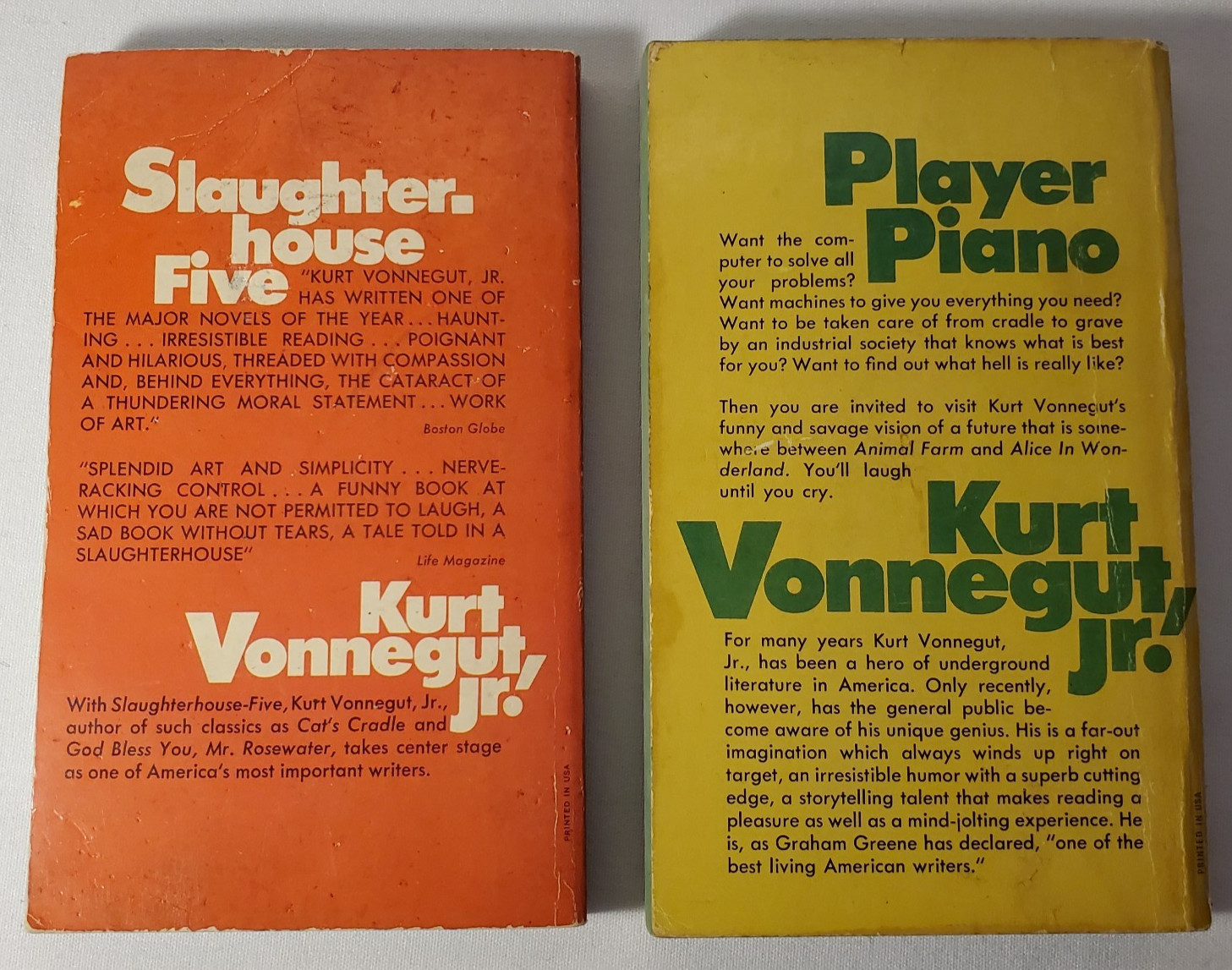 Kurt Vonnegut Slaughterhouse Five 1971 & Player Piano 1974 First Dell Paperbacks