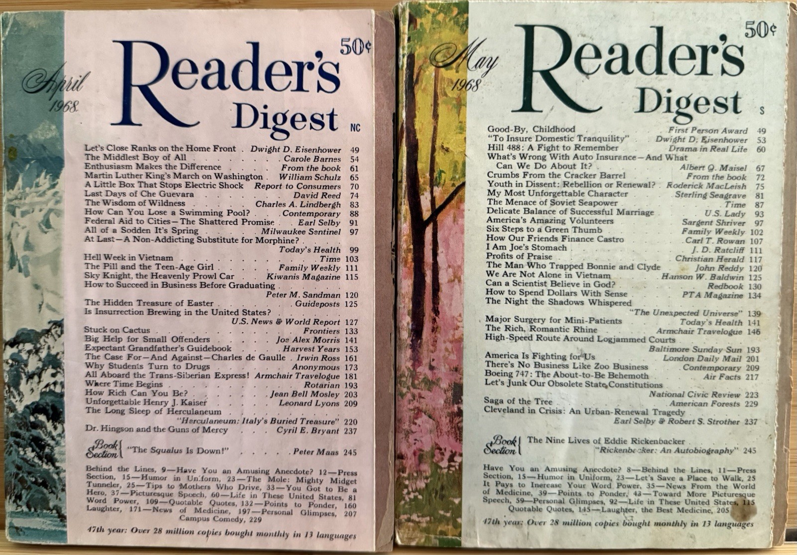1968 April May (2) READER’S DIGEST MAGAZINE Vintage Ageless Fun Short Stories