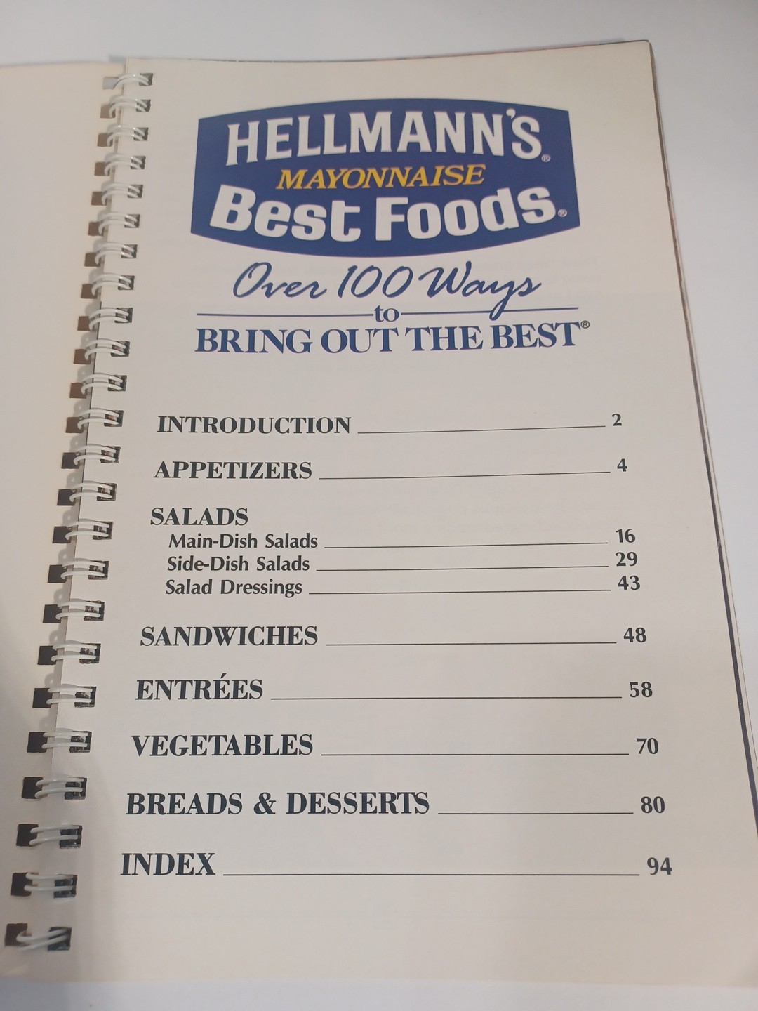 Hellmann’s Best Foods Mayonnaise 100+ Recipes Published 1990/Read Description.