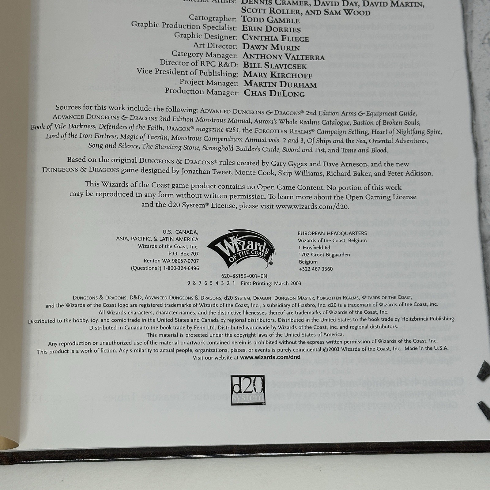 Wizards of the Coast Arms and Equipment Guide D&D 2003 Hardcover 3.5 Edition