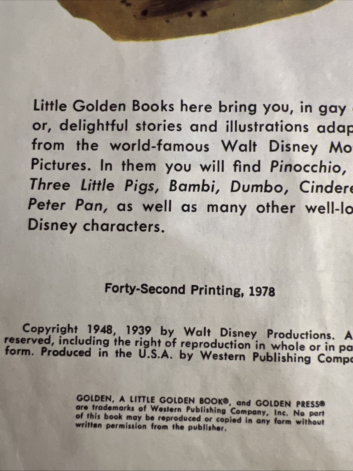 Vintage A Little Golden Book Disney’s Pinocchio 1978 .59 D100 #4385