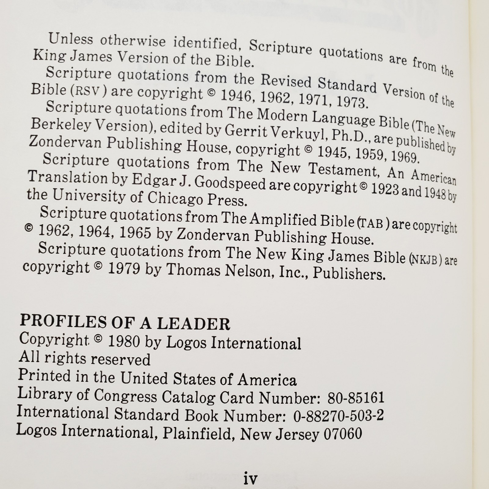 Profiles of a Leader Book Cornwall 1980 Vintage Christian Leadership Self-Help