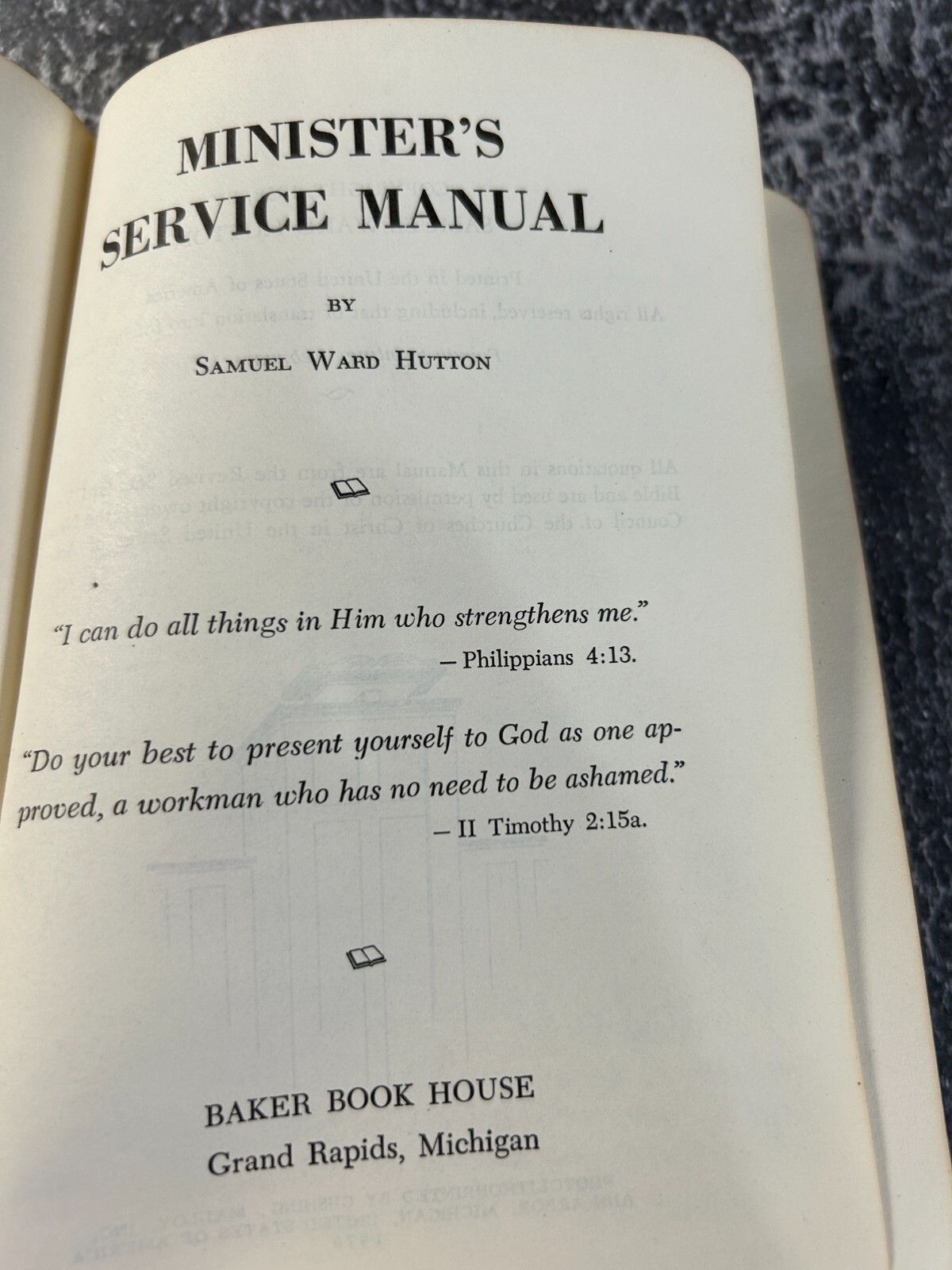 Minister’s Service Manual by Samuel Ward Hutton