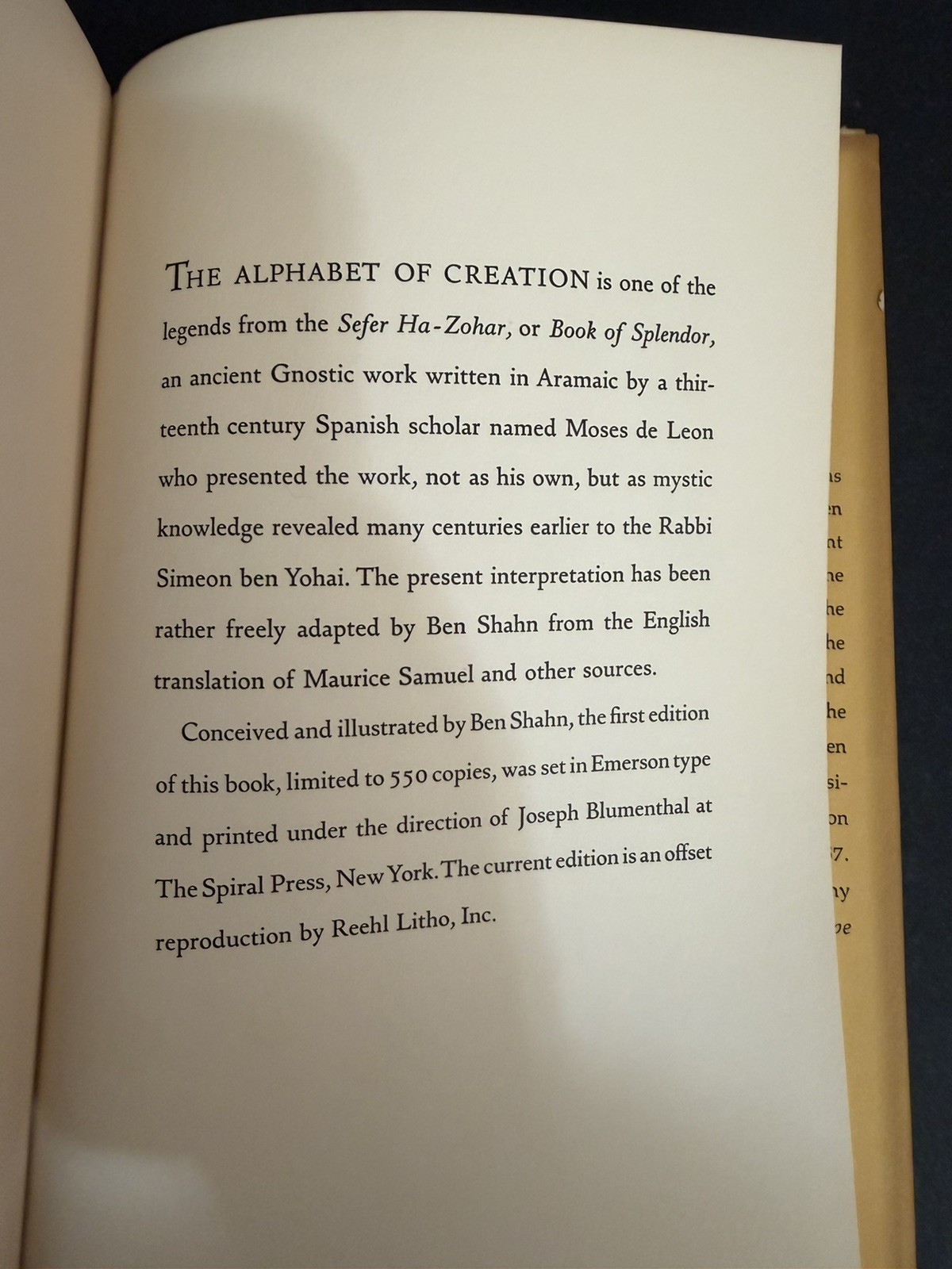 The Alphabet Of Creation Ben Shahn Pantheon Gray Hardcover Illustrated 1954 USA