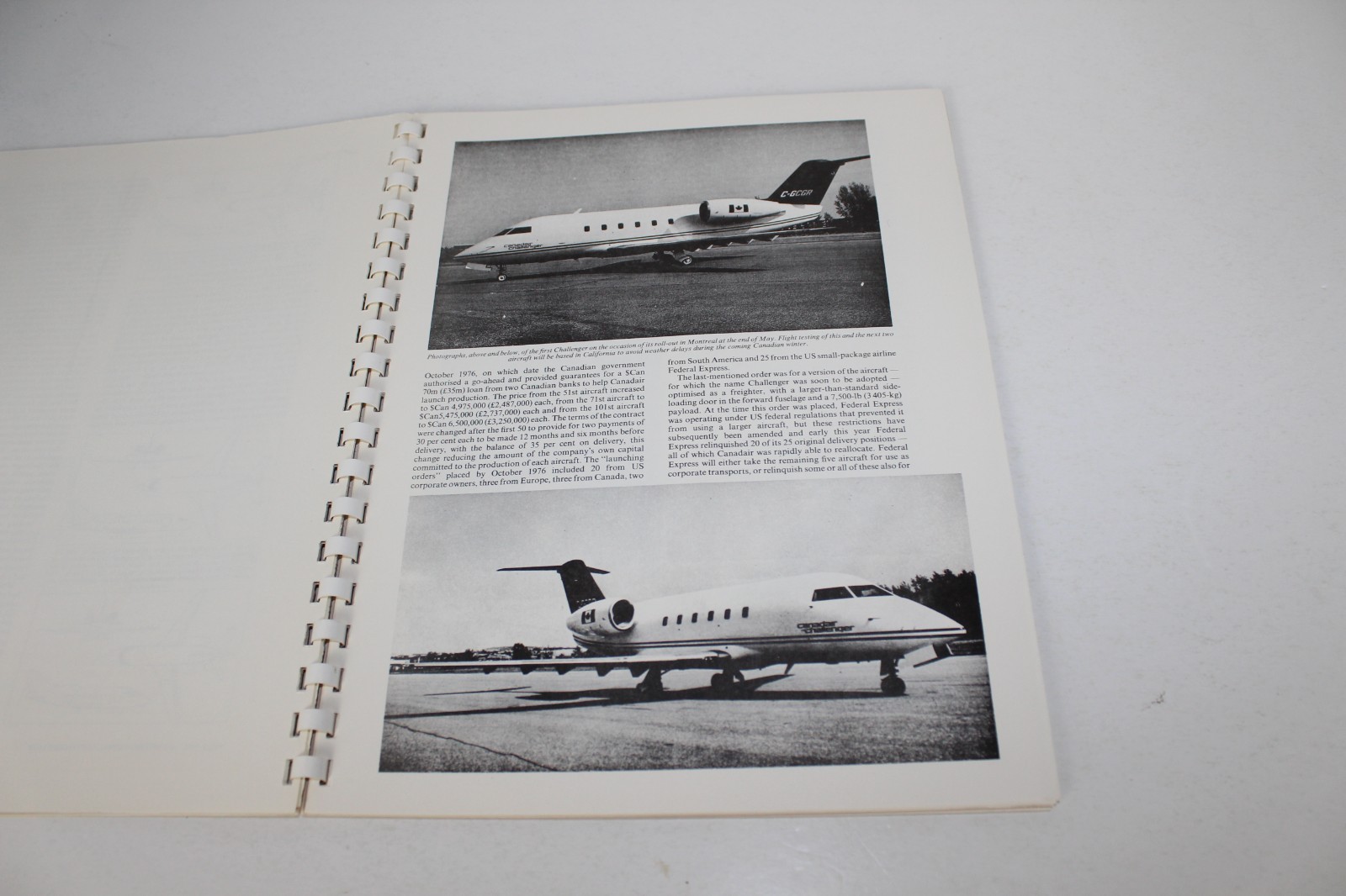 Selected Reprints of Articles about the Canadair Challenger Plane 1978 PB