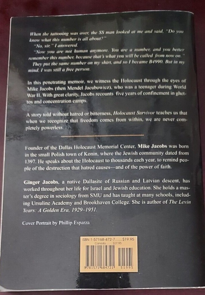 Holocaust Survivor : Triumph over Tragedy by Mike Jacobs (2001, Paperback)SIGNED