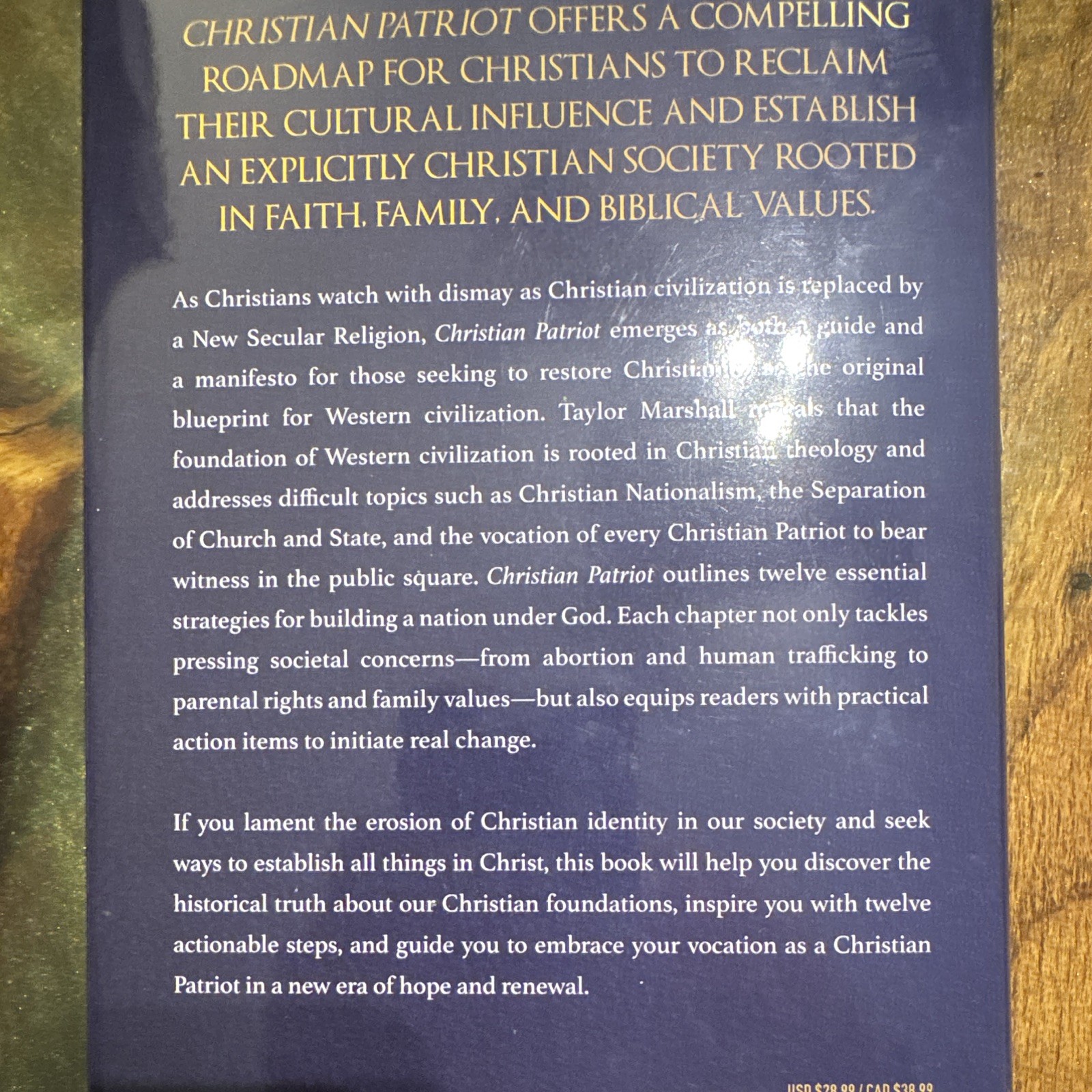 Taylor Marshall Christian Patriot HC Nonfiction Christianity Post Hill w/ DJ