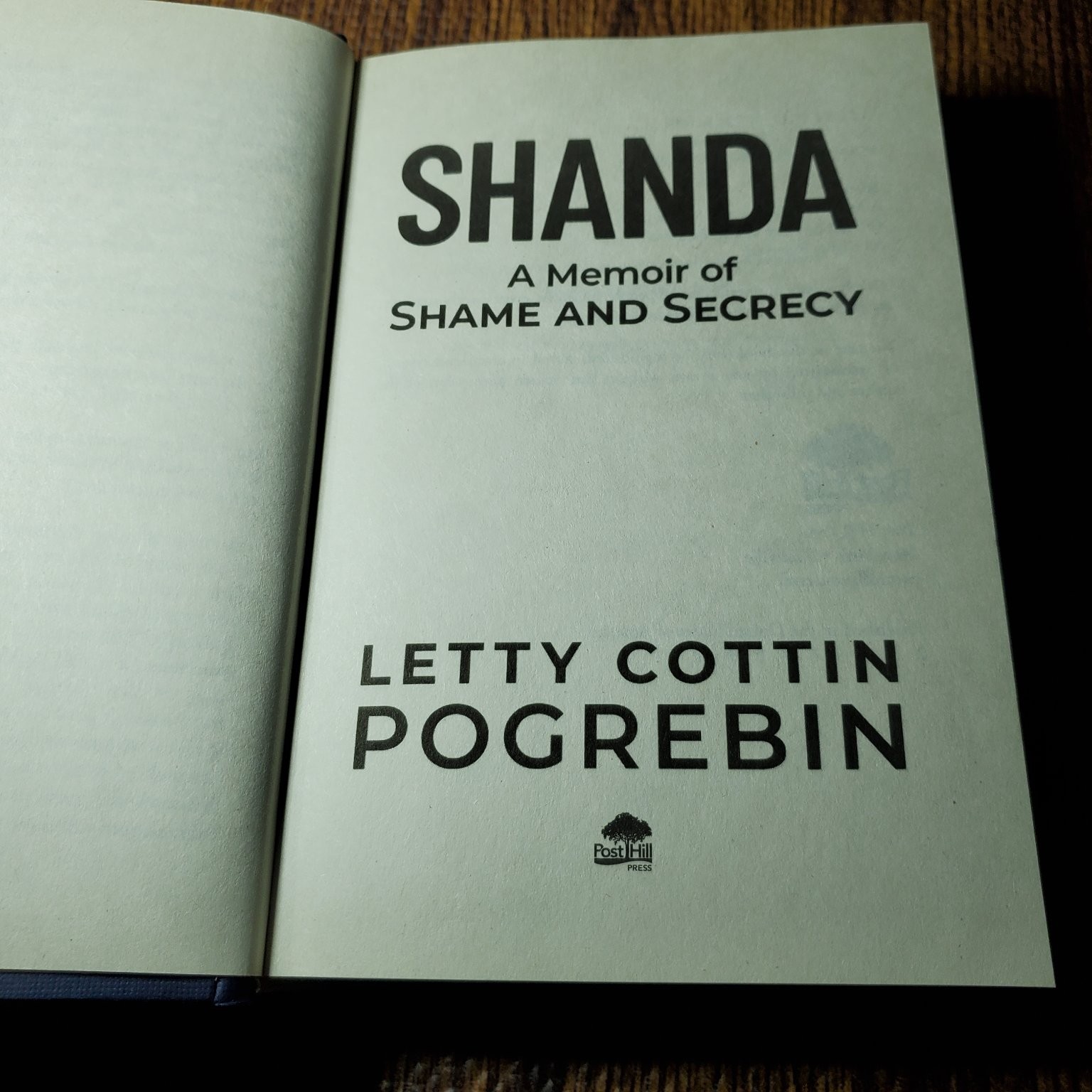 Shanda Letty Cottin Pogrebin 2022 Memoir Shame Secrecy Post Hill Press