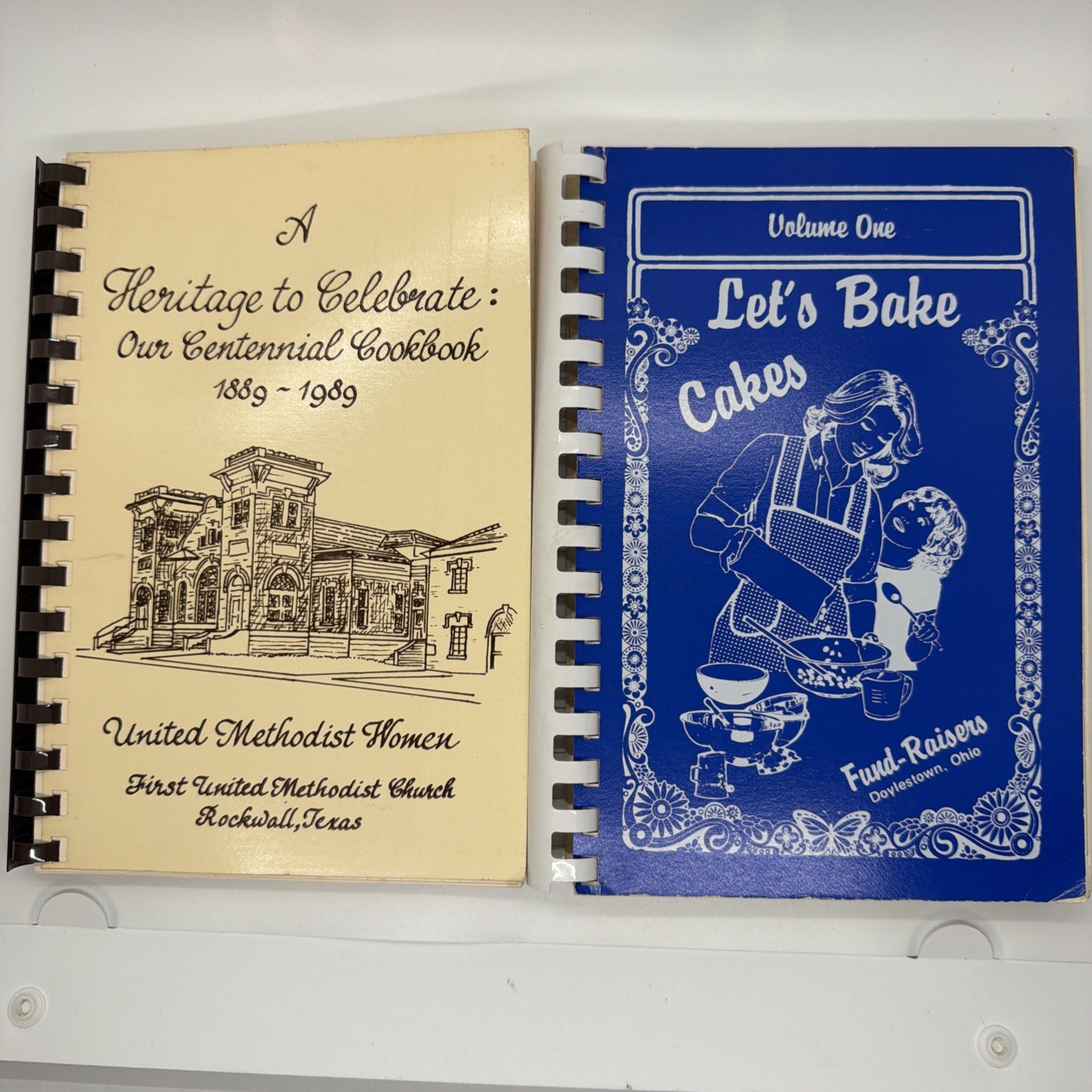 Vintage 1980s Community Cookbook Baking Cakes Heritage Centennial Lot of 2 Retro