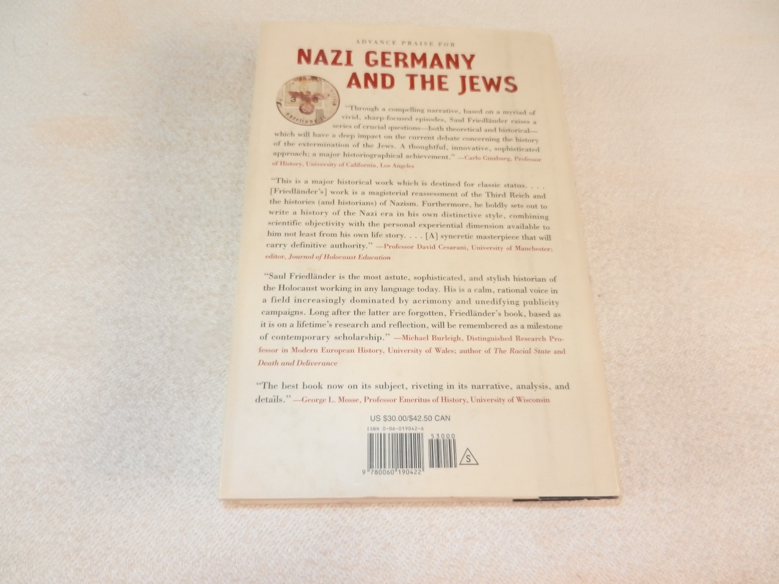 WW II „NAZI GERMANY AND THE JEWS: THE YEARS OF PERSECUTION 1933-1939“ Vol I