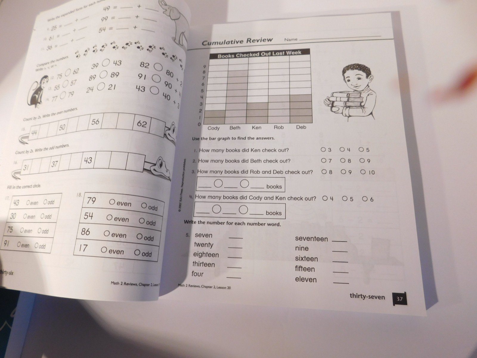 Math 2 Reviews – BJU Curriculum – barely Used – 328 pages Private and home schoo