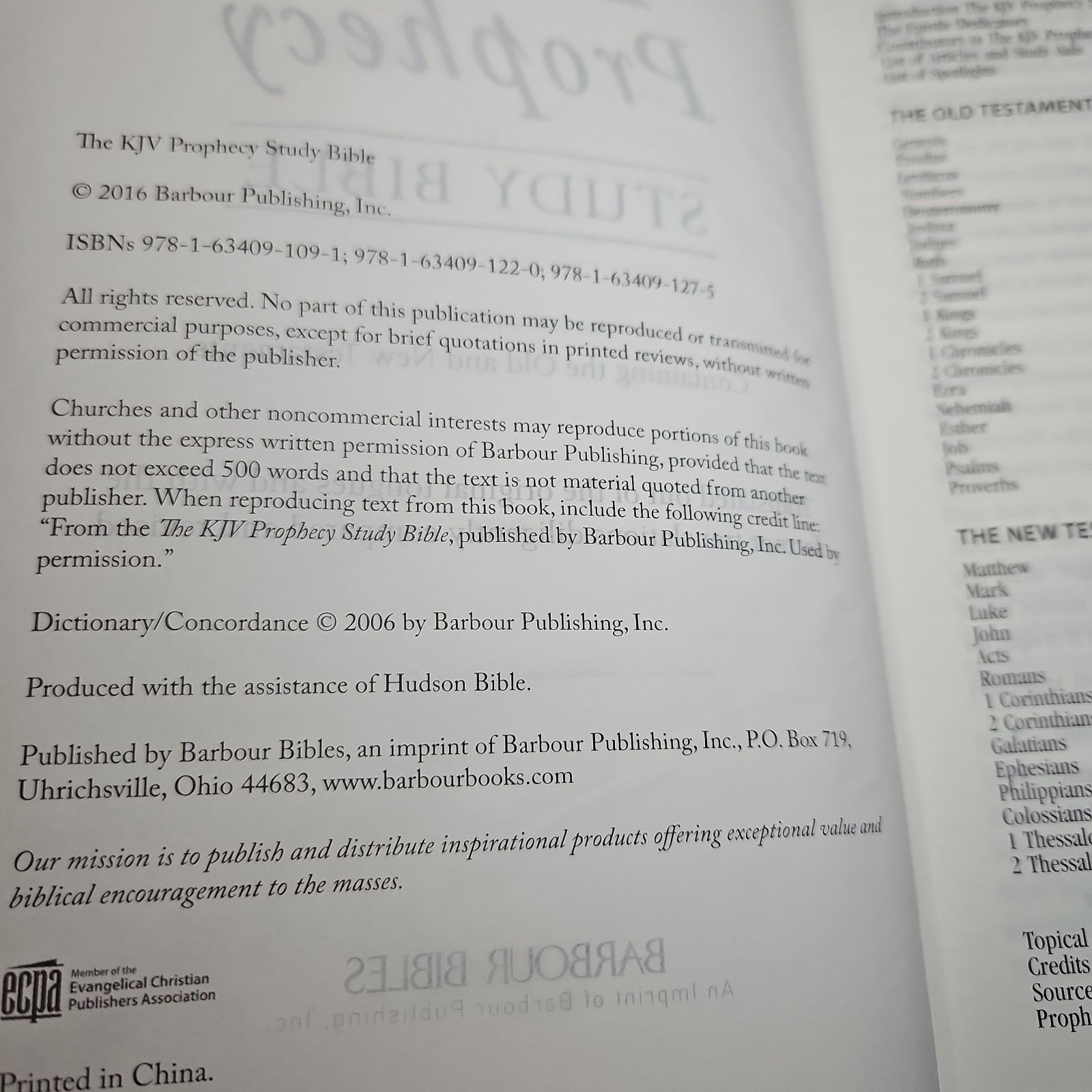KJV Prophecy Study Bible by Christopher D. Hudson (2016, Hardcover)