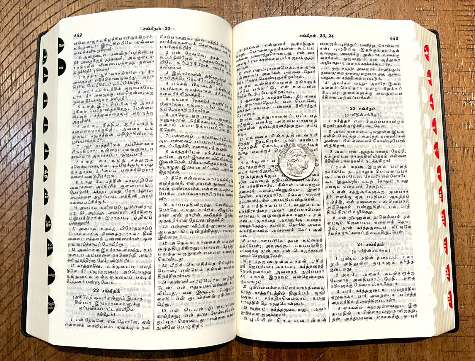 Tamil Mission Bible – Old Version Black Vinyl Cover with Gold Etched Text