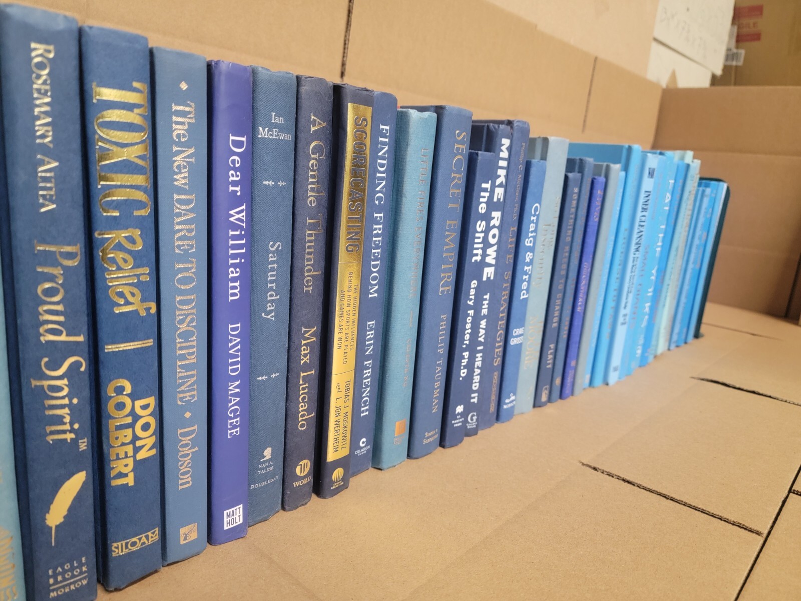 Lot of 10 Hardcover BLUE NAVY AQUA TEAL Shades Books for Staging Prop Decor