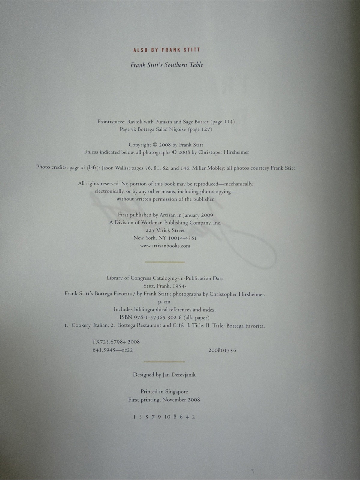 SIGNED Frank Stitt’s Bottega Favorita Southern Chef’s Love Affair w Italian Food