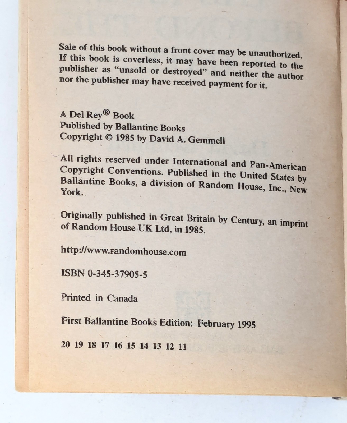 David Gemmel Lot Del Rey