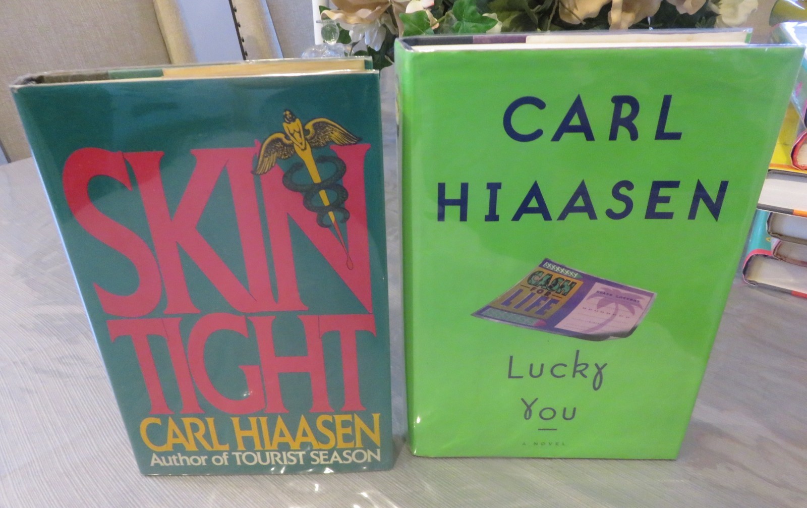 Lot of 14 Hard Cover CARL HIAASEN Books with Dust Jackets in Excellent Condition