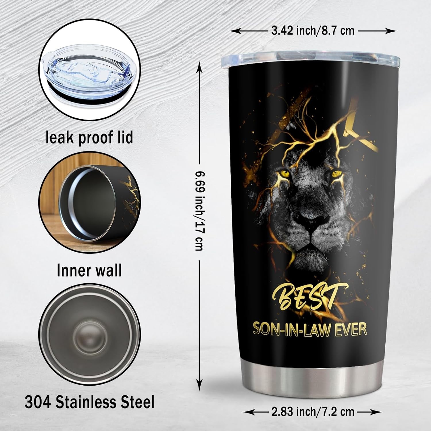 Versatile 20oz Stainless Steel Tumbler for Son-In-Law – Ideal for Home & Travel