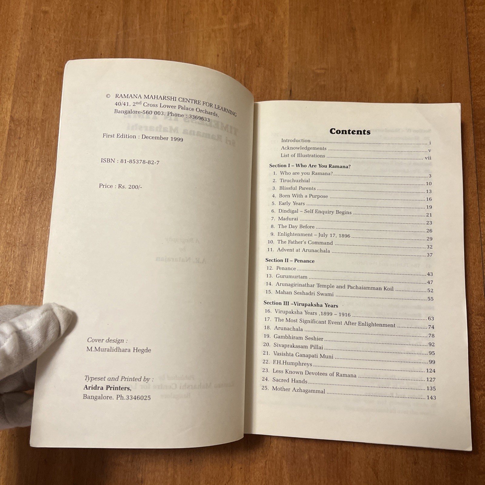 TIMELESS IN TIME: SRI RAMANA MAHARSHI, A BIOGRAPHY By A R Natarajan 1st Edition