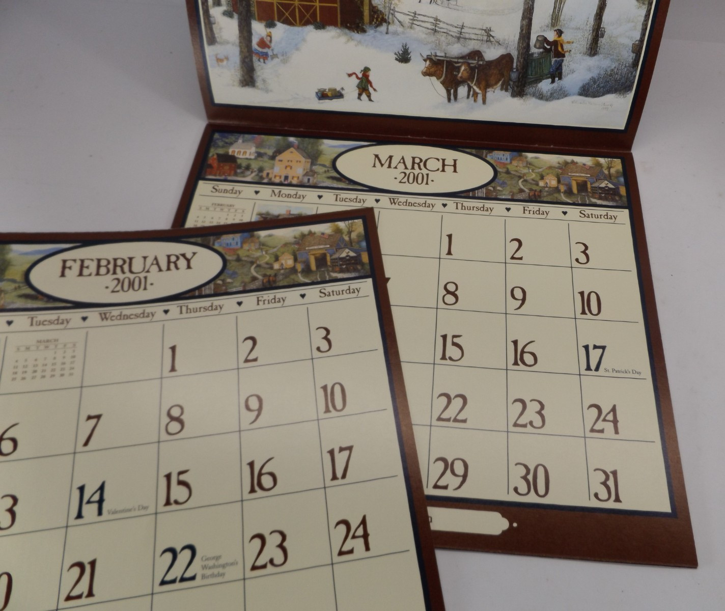 Calendar Lang Folk Art 2001 by Lang Inc. – Lang Holdings – See Description
