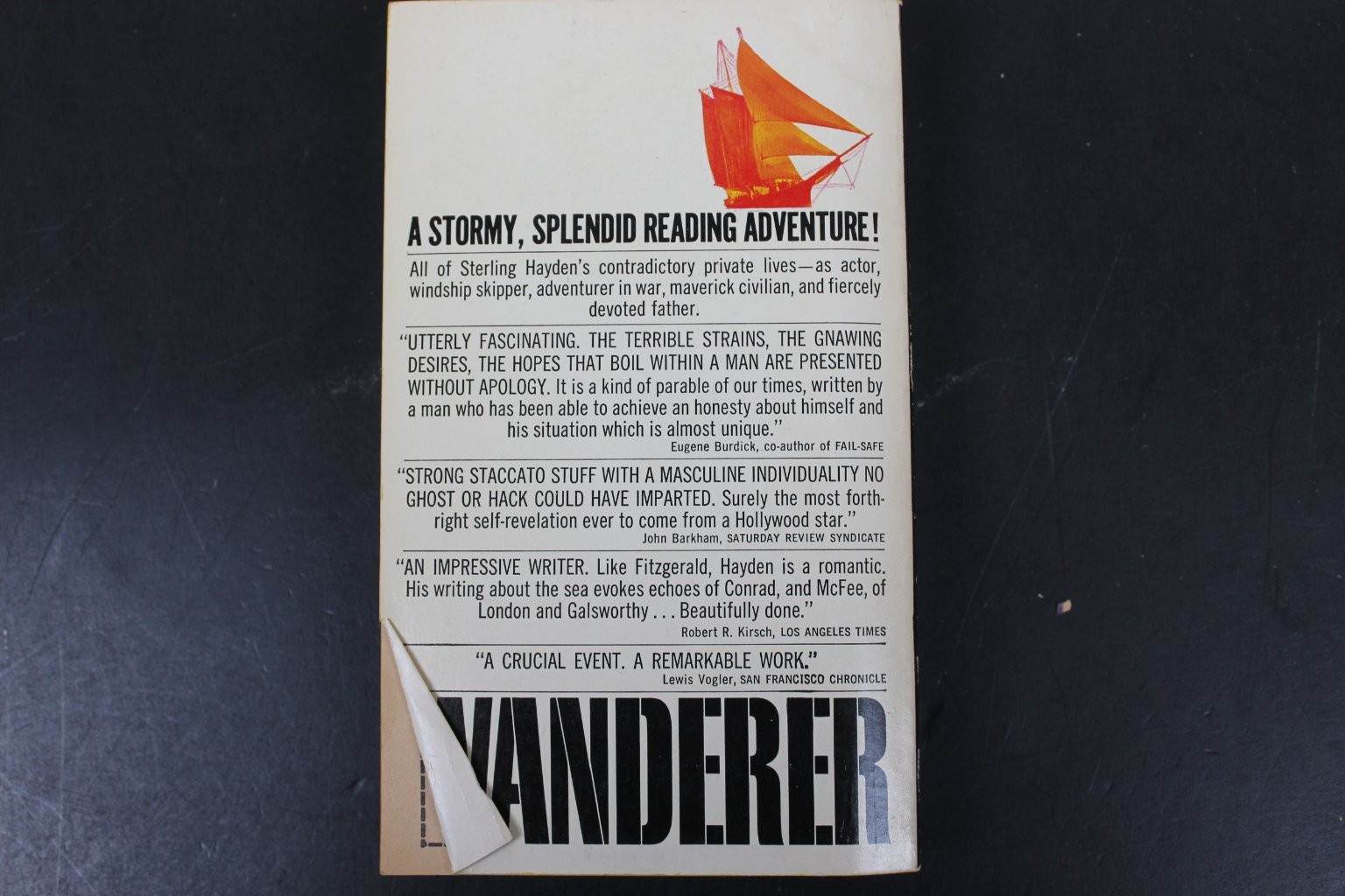 Wanderer Sterling Hayden 1964 Bantam Edition Memoir Autobiography Paperback PB