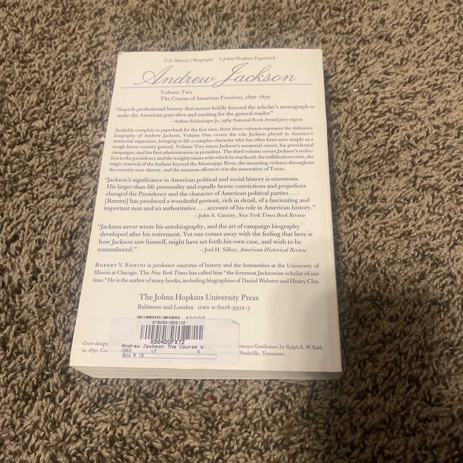 Andrew Jackson The Course of American Freedom Vol Two Paperback History
