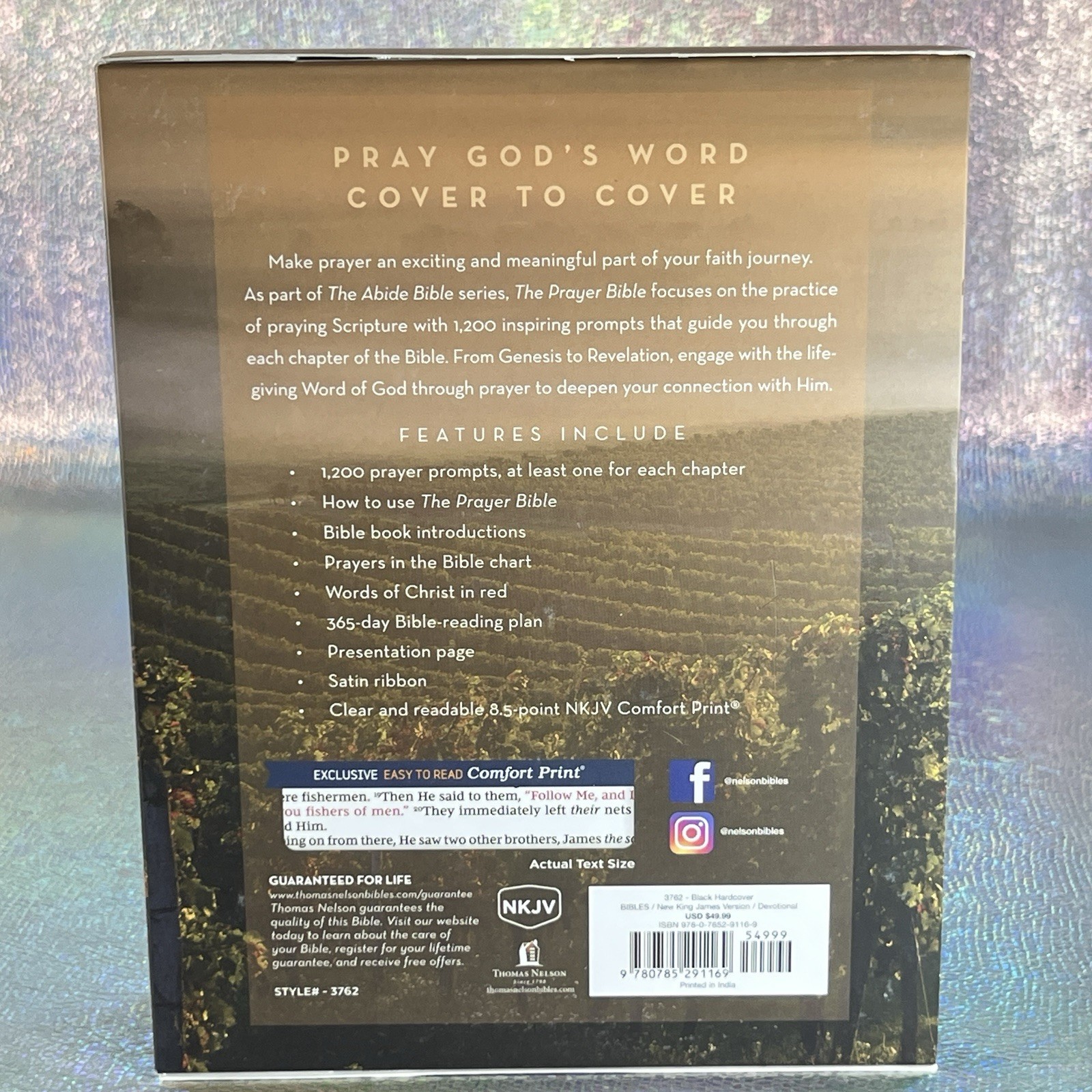 NKJV The Prayer Bible: Pray God’s Word Cover to Cover Black Hardcover Red Letter