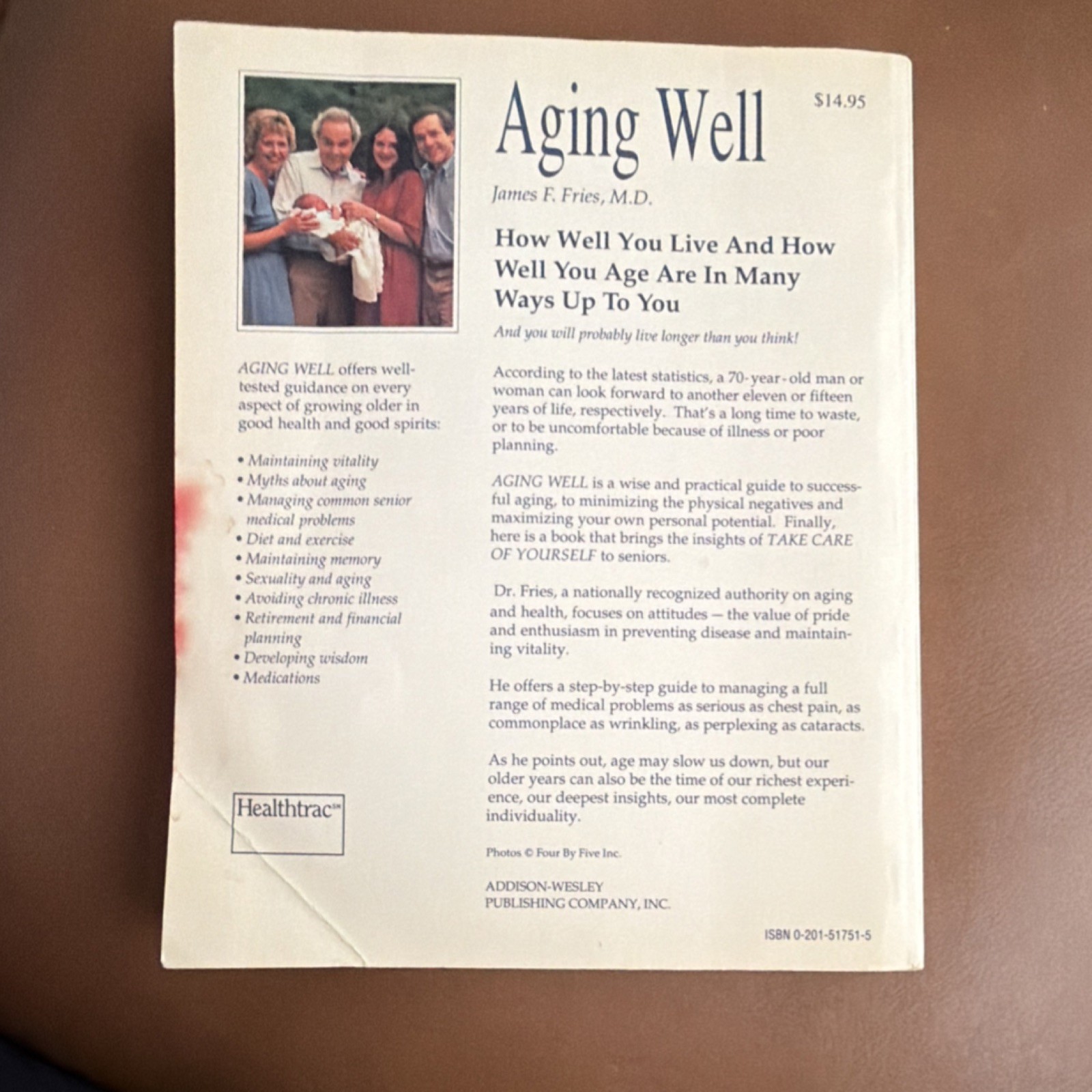 Aging Well Guide James F Fries Addison-Wesley 1989 Paperback Illustrated Vintage