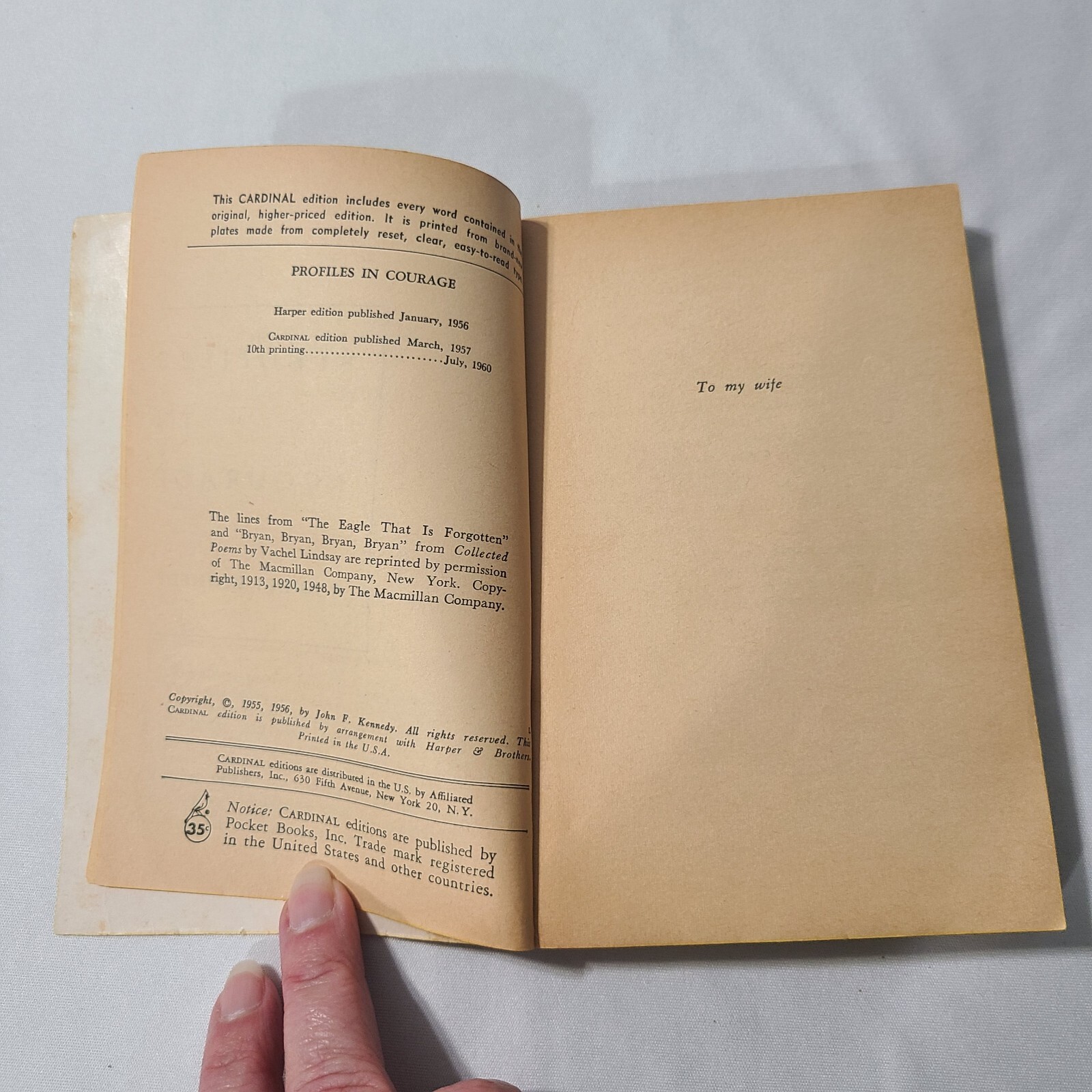 (First Printing Paperback) 1956 Profiles in Courage by Senator John F. Kennedy