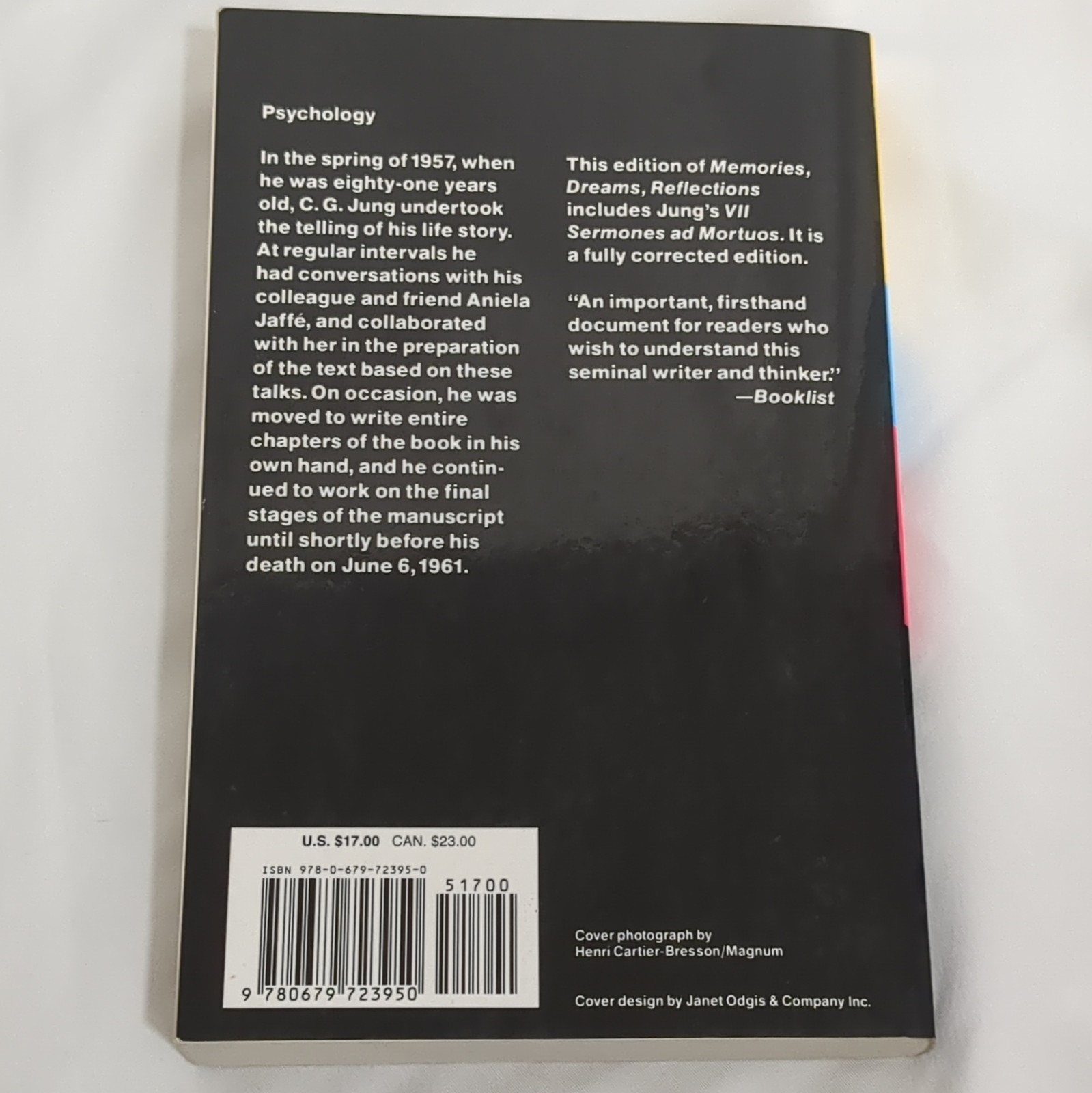 Carl G. Jung Memories, Dreams, Reflections 1989 Trade Paperback Revised Vintage