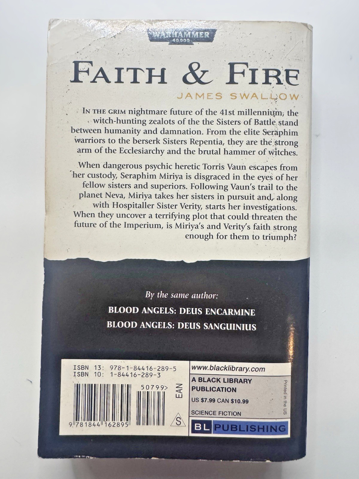 Warhammer 40K Faith and Fire James Swallow Black Library Paperback Book