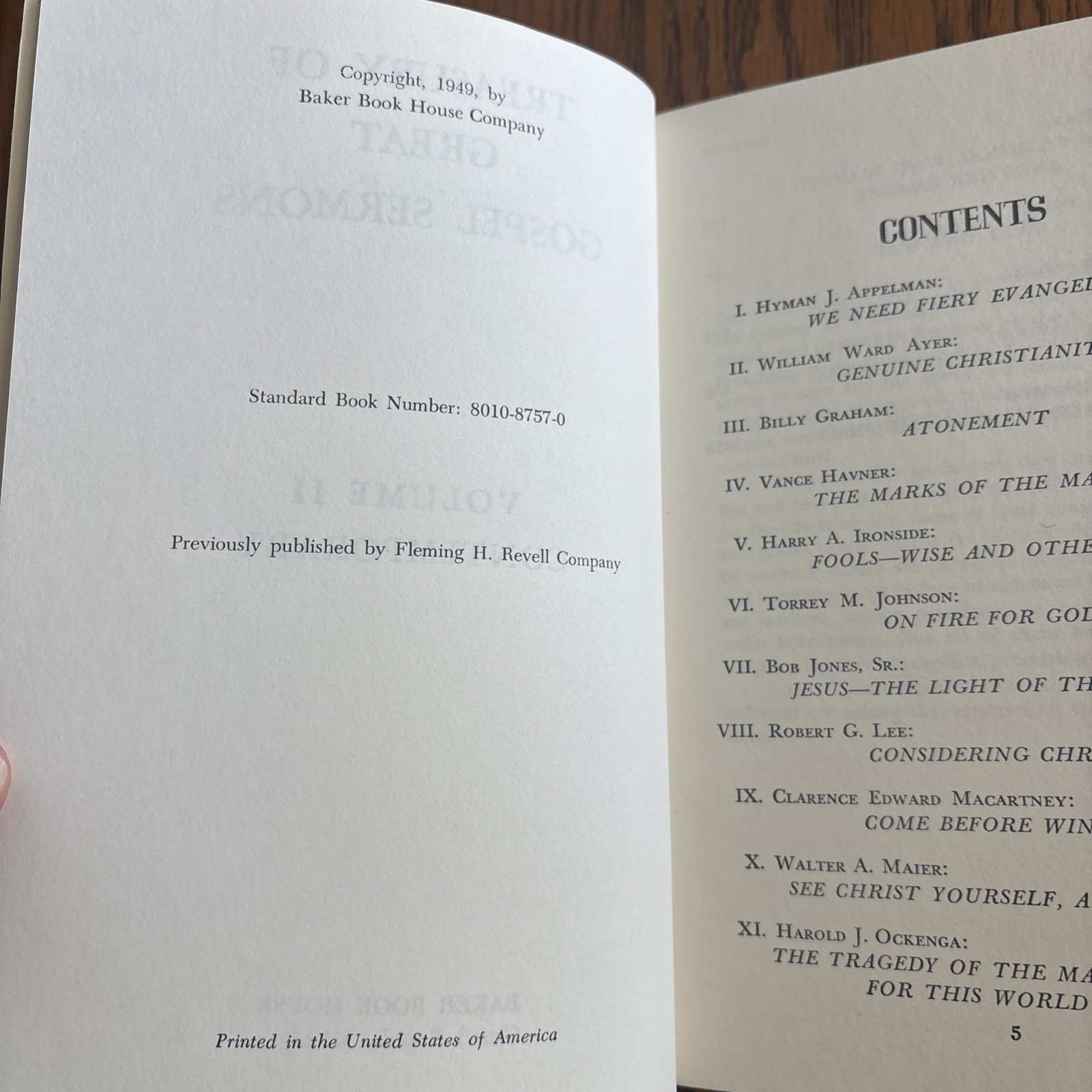 Treasury Of Great Gospel Sermons Vol II By Baker Book House PB