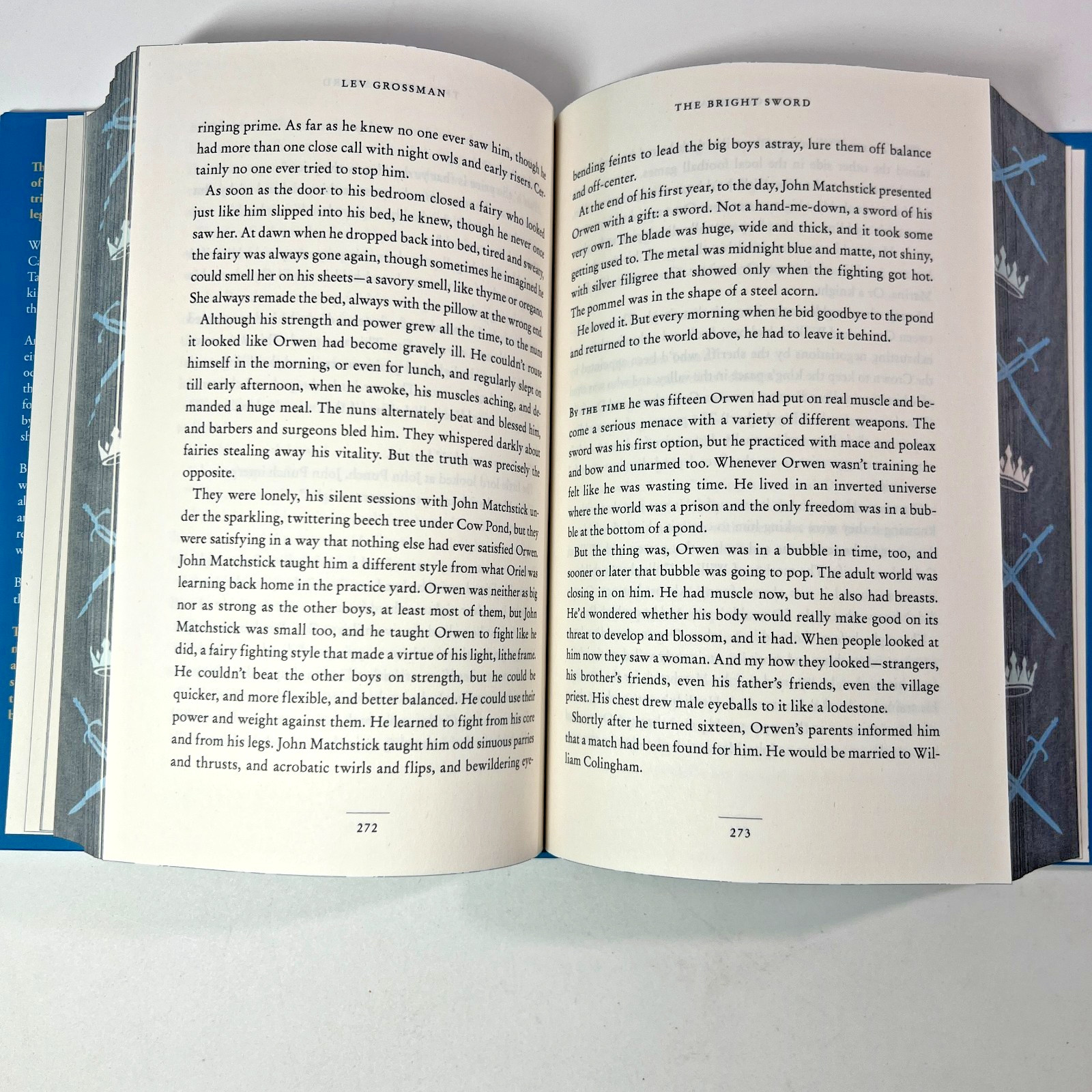 The Bright Sword Lev Grossman Hardcover SIGNED Broken Binding Stenciled Edges