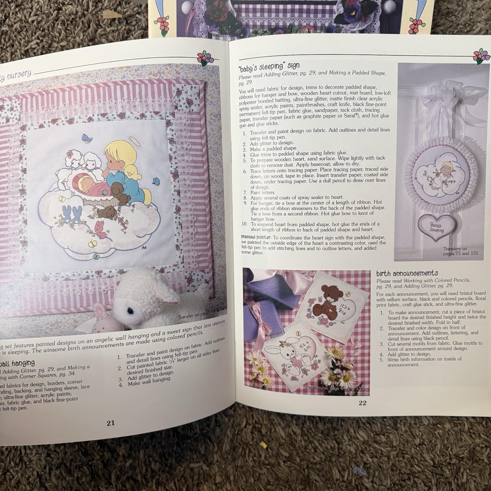 VINTAGE Precious Moments Iron-On Transfer Books (Lot of 4) Leisure Arts 1996