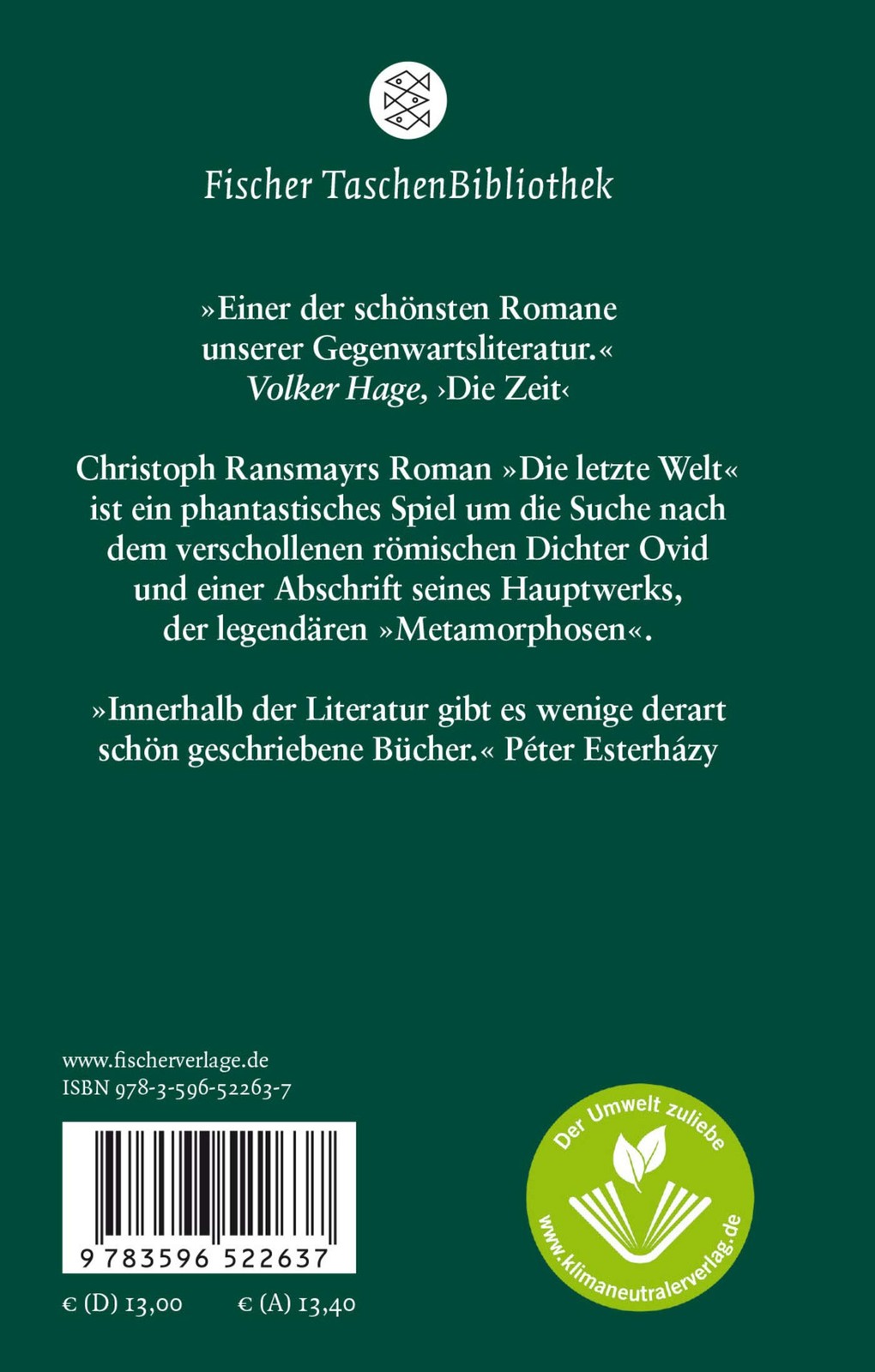 Christoph Ransm Die letzte Welt: Roman (Fischer Taschenbi (Hardback) (UK IMPORT)