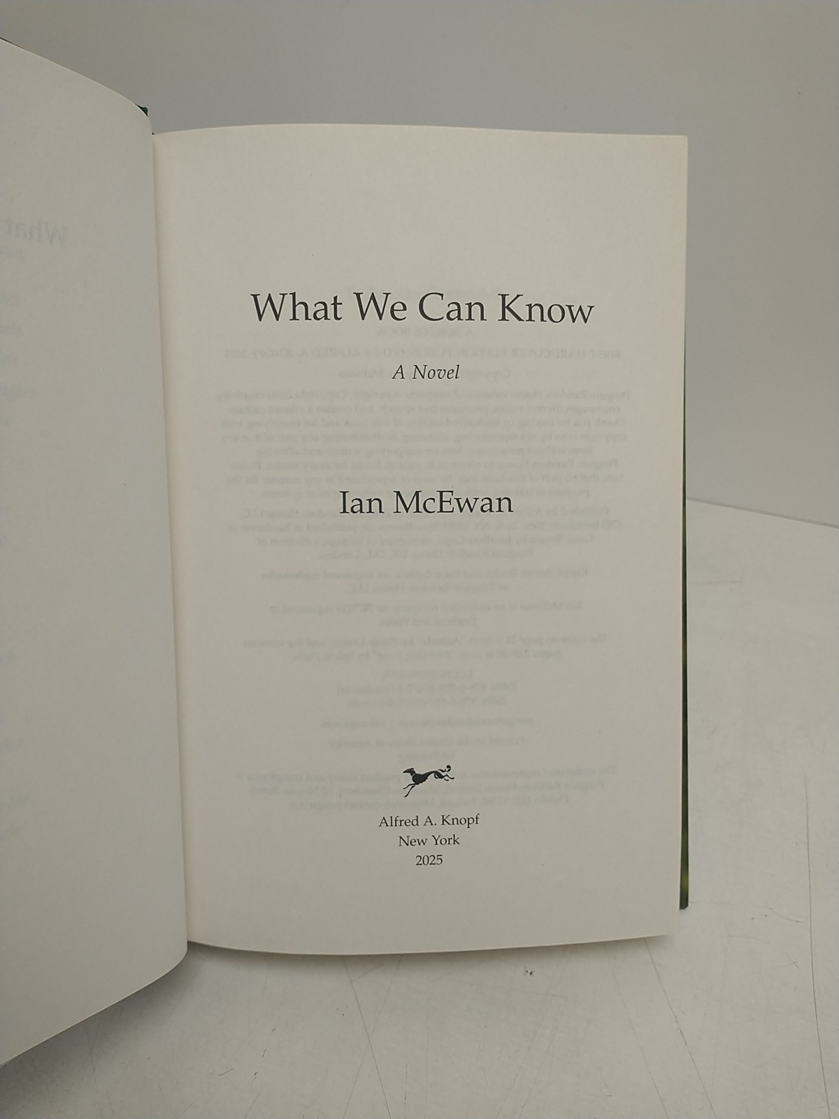 What We Can Know: A Novel by Ian McEwan Signed First Edition 1st Print (2025 HC)