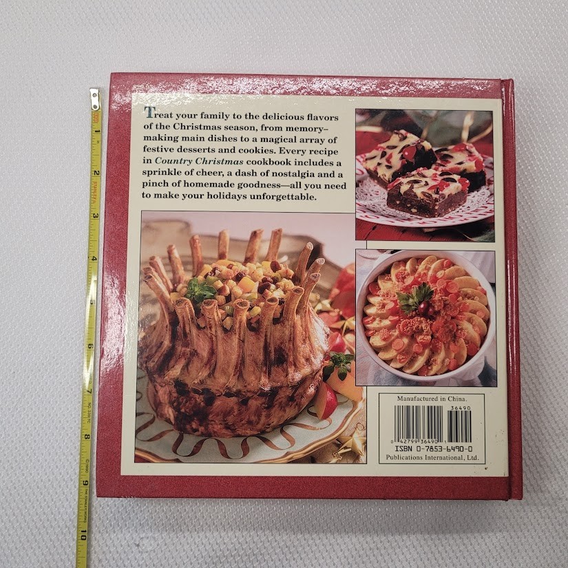 Christmas Cookbook Country Recipes LARGE Hardcover Dinners Desserts Holidays