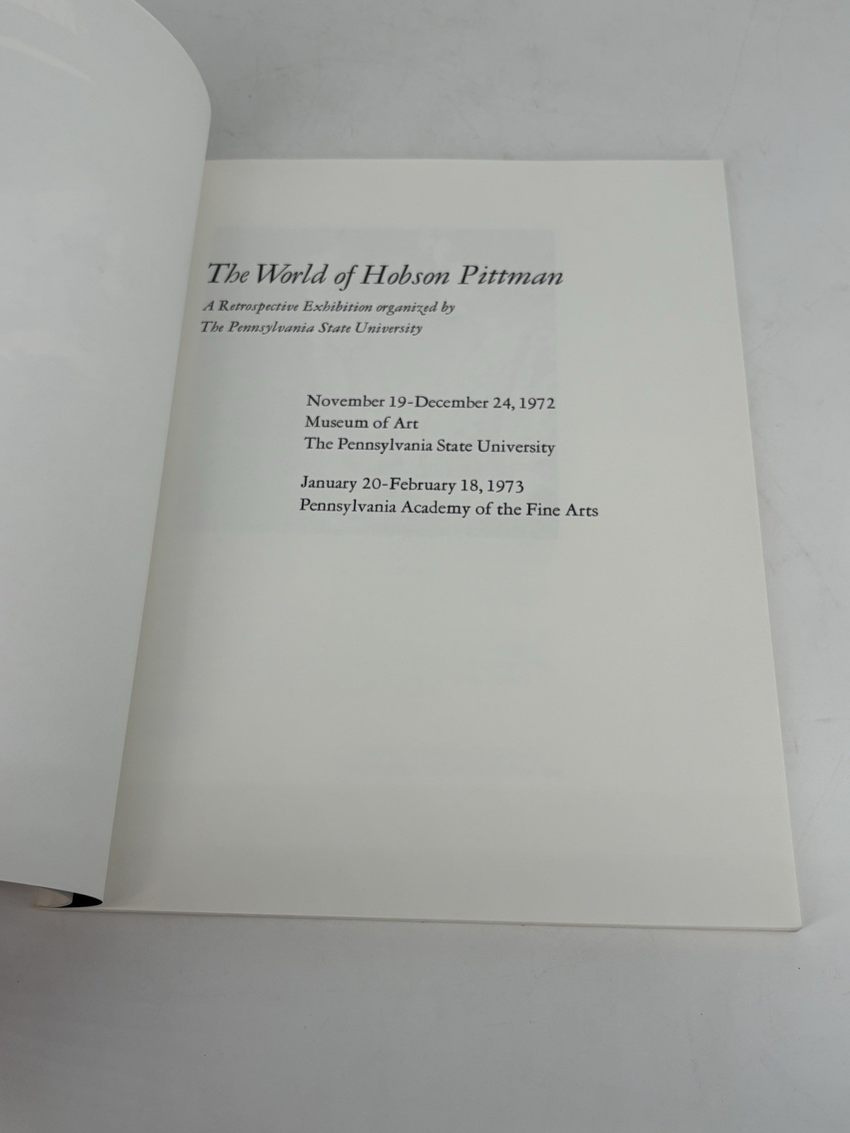The World of Hobson Pittman by The Pennsylvania State University 1972-73 PB