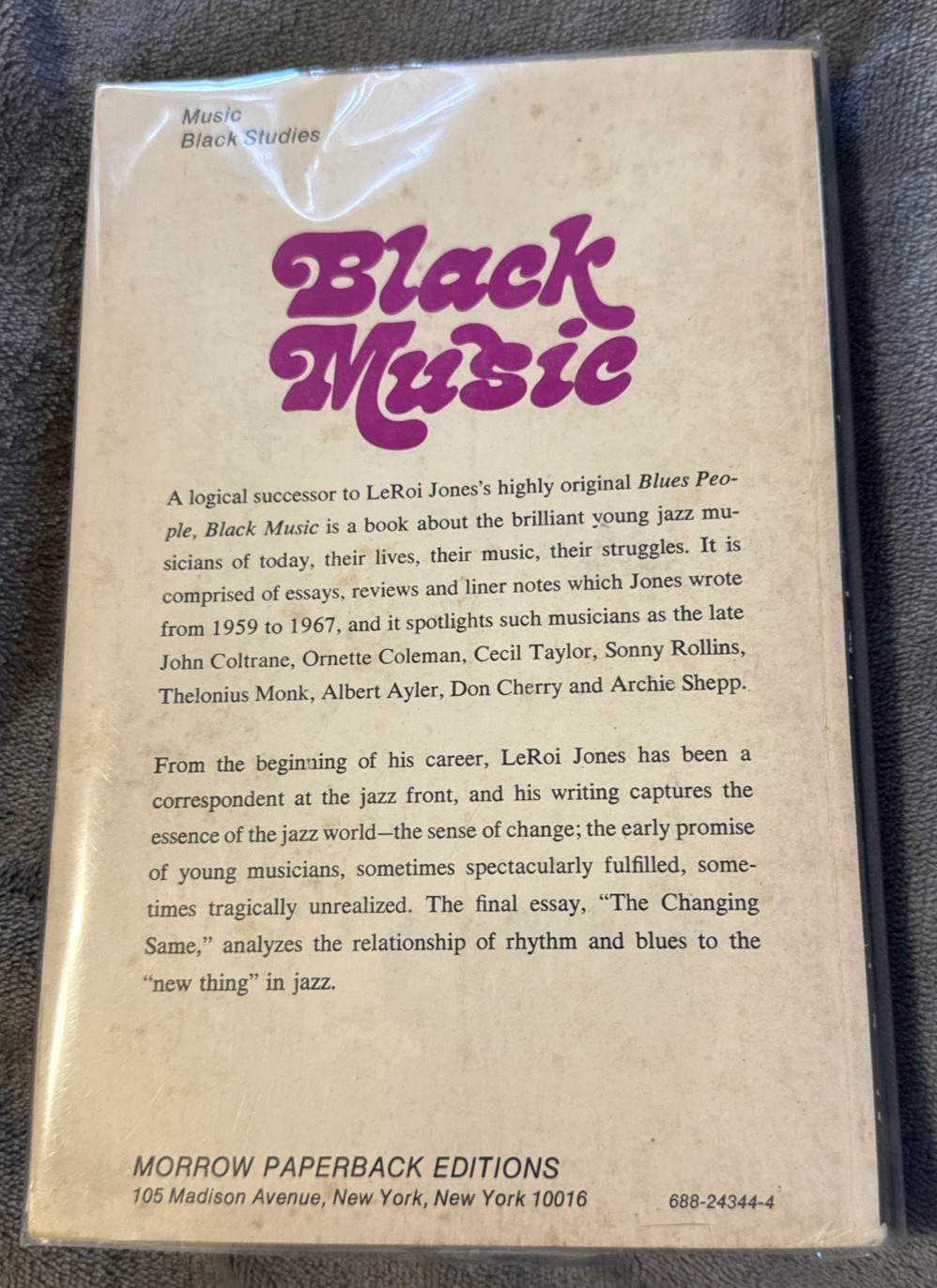 BLACK MUSIC LEROI JONES VINTAGE JAZZ PAPERBACK JOHN COLTRANE ALLEE WILLIS ESTATE