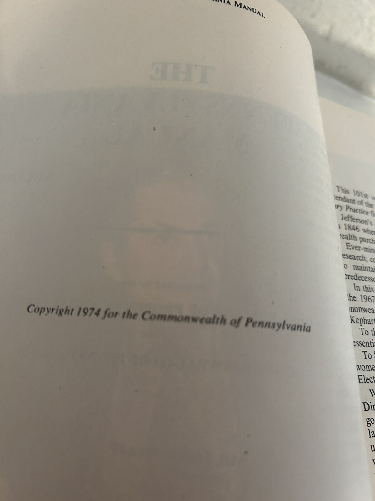 The Pennsylvania Manual Volume 101 1972-73, hardcover