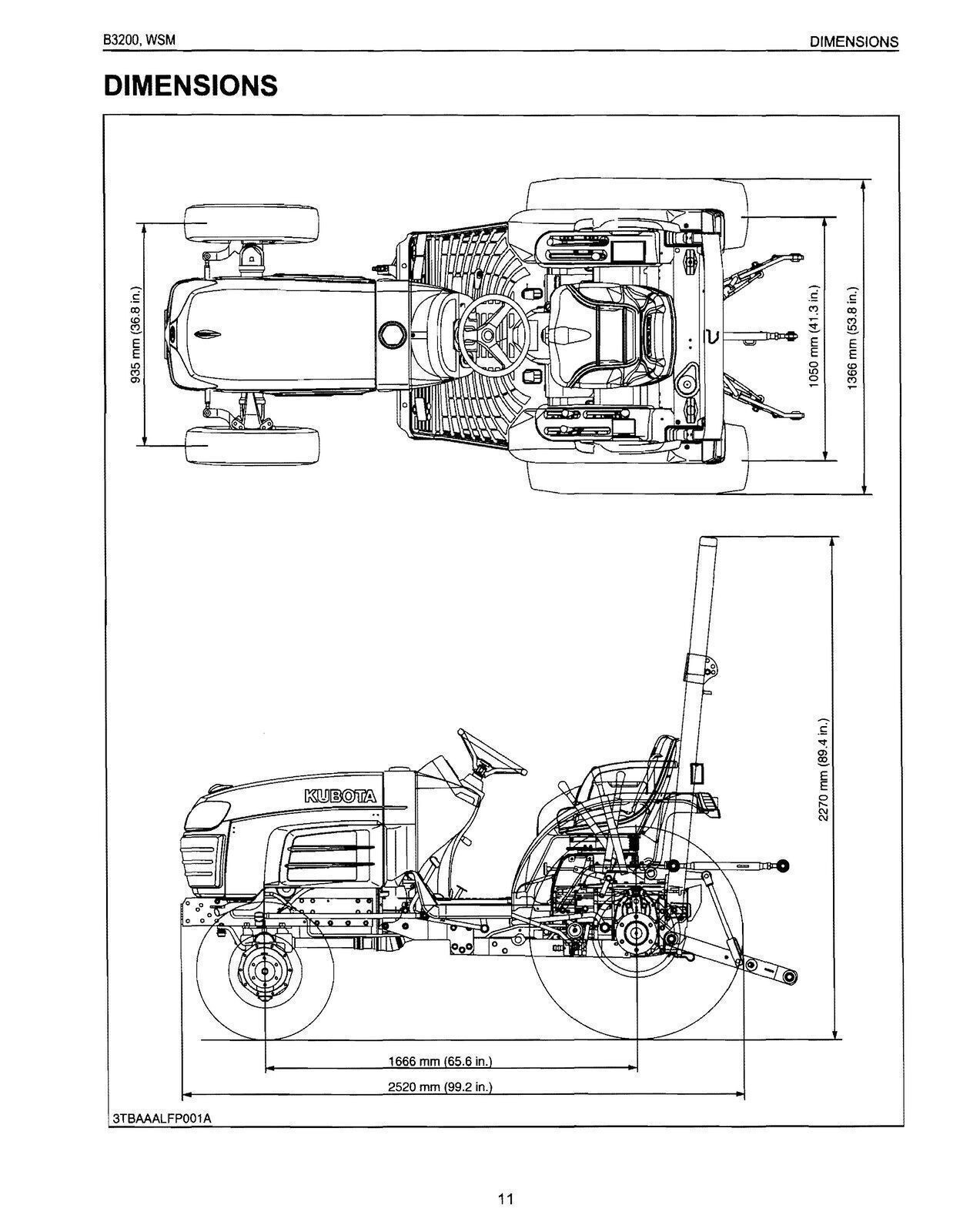 KUBOTA B3200 TRACTOR WORKSHOP MANUAL TRACTOR OWNERS GUIDE – DURABLE WIRE BOUND