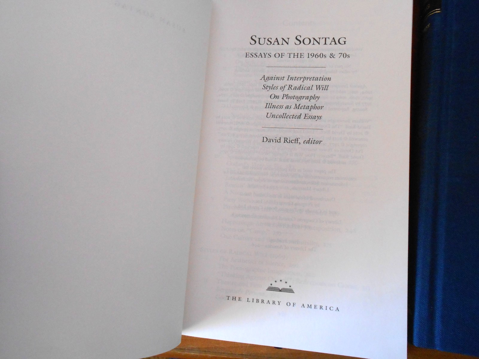 Library Of America SUSAN SONTAG 2 Vol Set 1st printings inserts – HC/SC LN