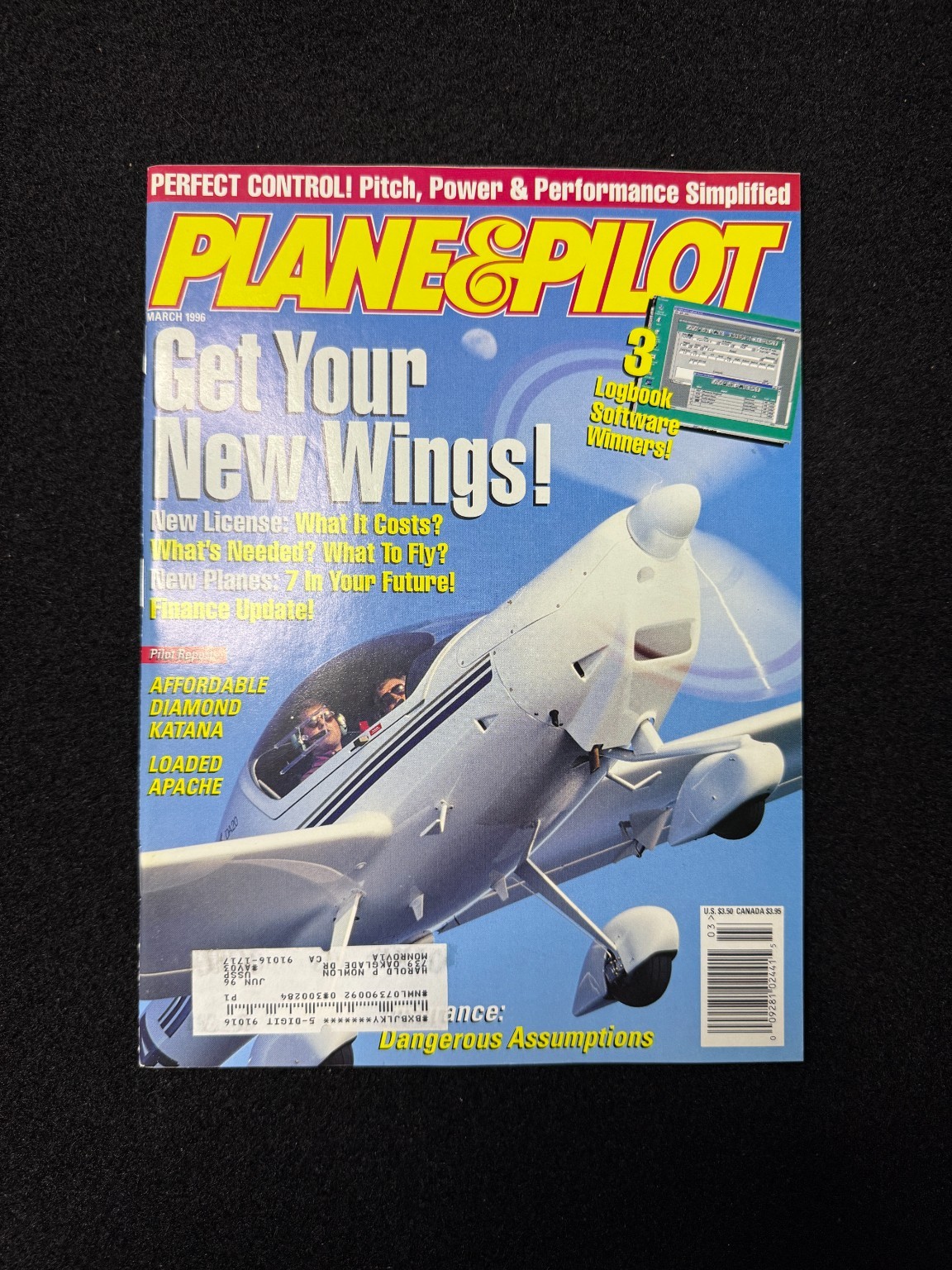 Plane & Pilot Magazine March 1996 Aviation Aircraft Flight Training GPS Diamond