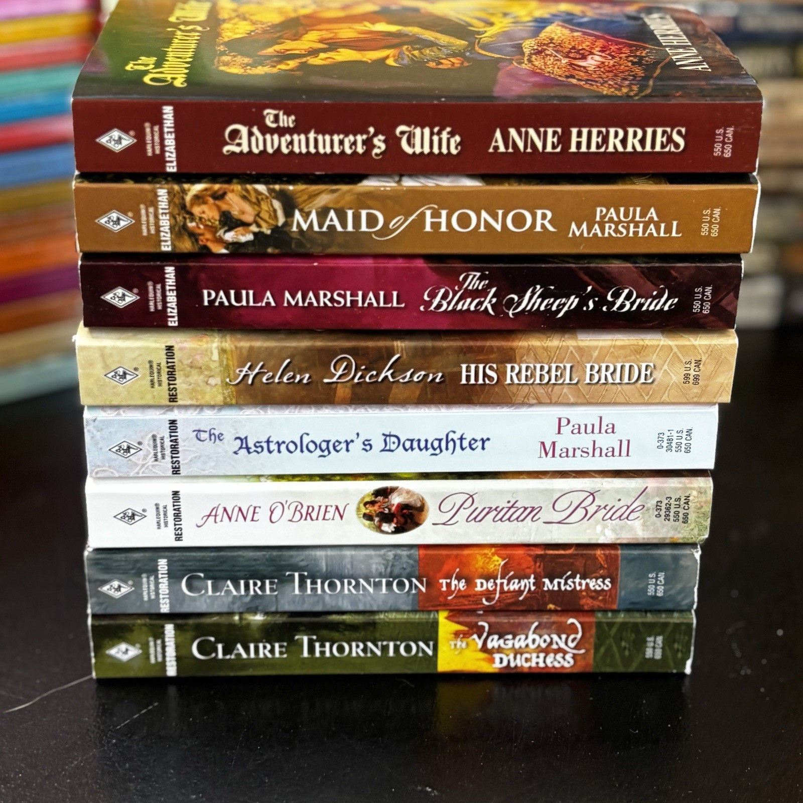 NEW Vintage 2000’s Lot Of 8 Elizabethan Restoration Harlequin Historical Books