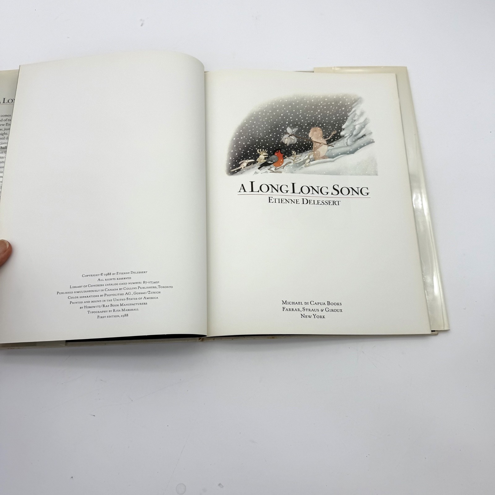 A LONG LONG SONG By Etienne Delessert – 1st ED Hardcover Near fine / very good +