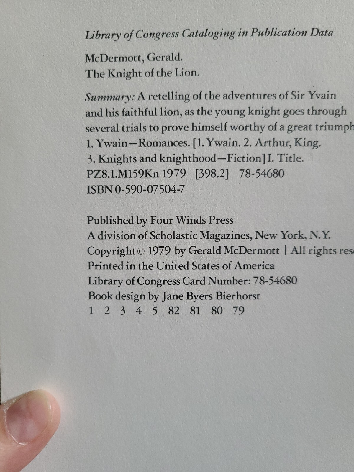 The Knight Of The Lion Gerald McDermott Four Winds Press 1979 First Ed HC VTG!